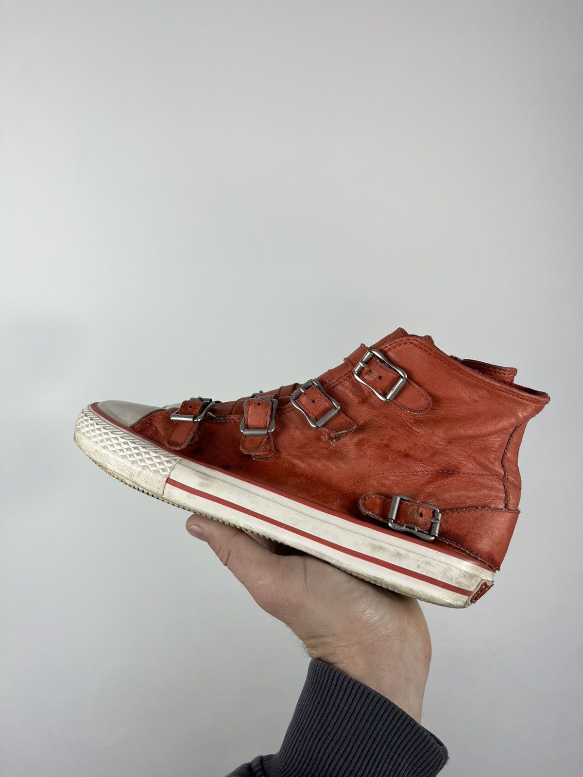 ASH ASH Distressed High Top Sneakers EU 39 Leather Buckle Zip Size US 8 / IT 38 - 10 Thumbnail