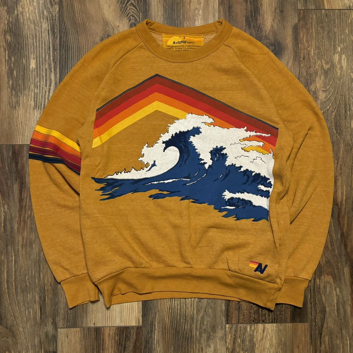 Aviator Nation RARE Aviator Nation Crewneck Mountain Wave Sweatshirt Size S / US 4 / IT 40 - 1 Thumbnail