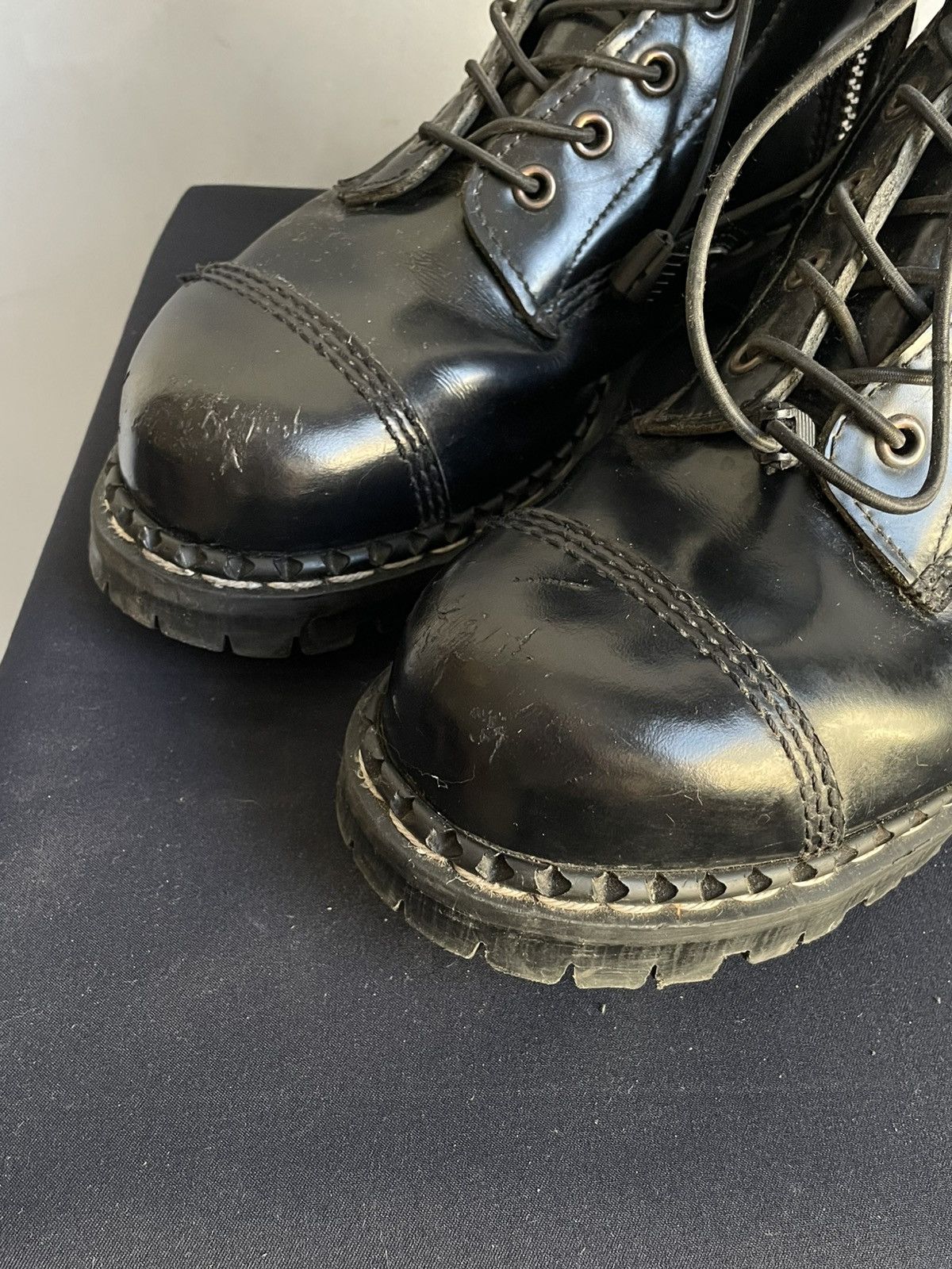 Dirk Bikkembergs Undercover style leather punk platform boots y2k Size US 8 / EU 41 - 6 Thumbnail