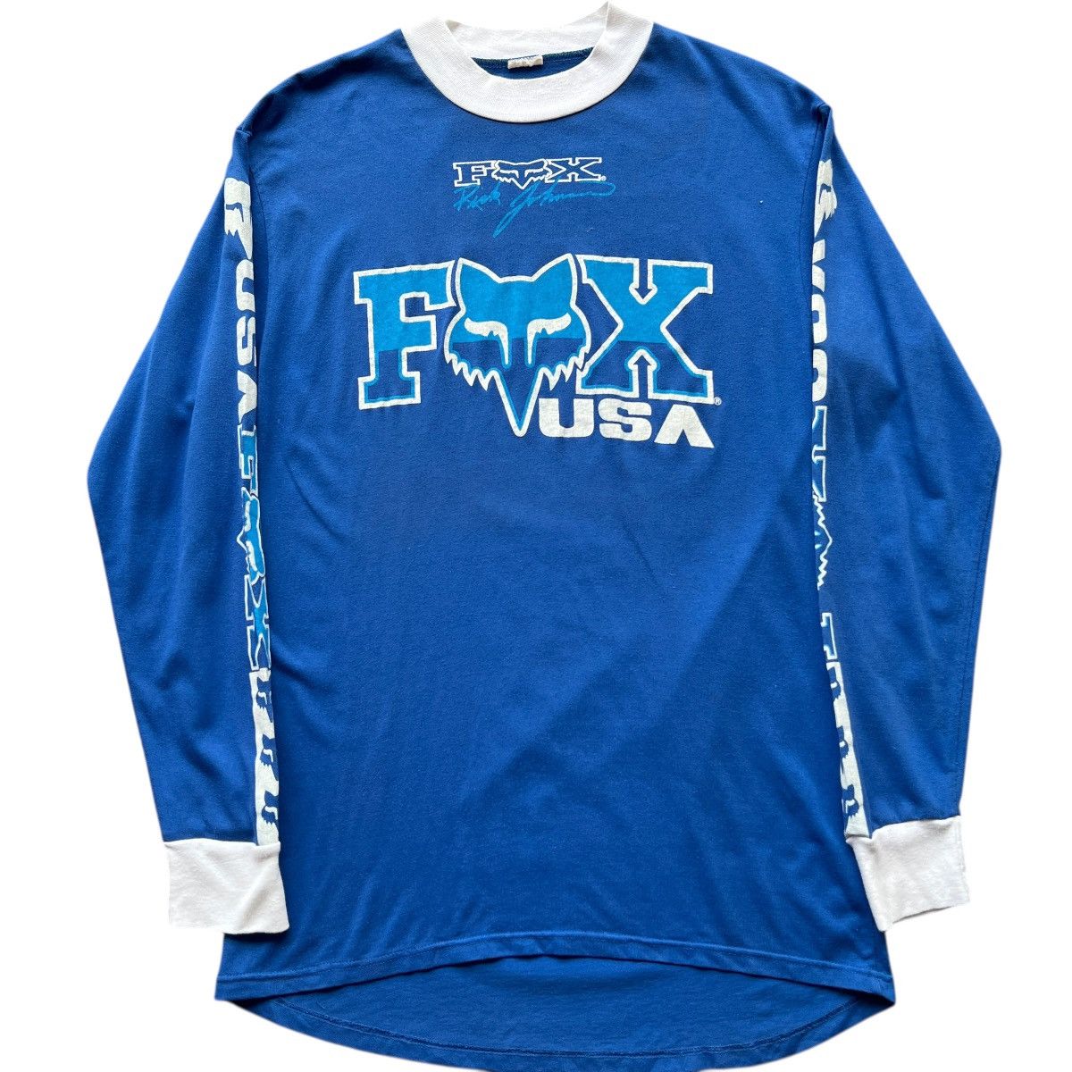 Fox Racing 🔥 Rare Vintage Fox Usa Racing RICK JOHNSON Jersey Size US L / EU 52-54 / 3 - 7 Thumbnail