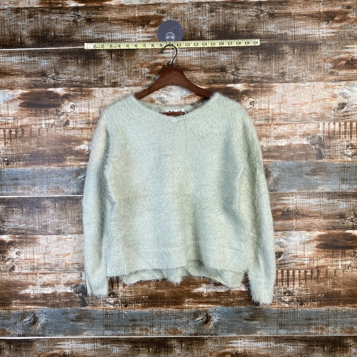 Japanese Brand D Bou Jeloud faded Light Green shaggy Mohair Knitwear#c1046 Size M / US 6-8 / IT 42-44 - 1 Thumbnail