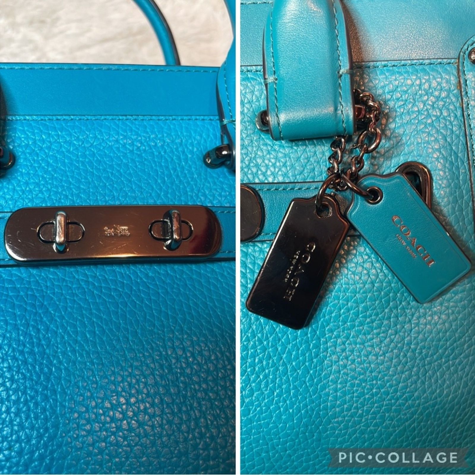 Coach Coach Swagger 27 Satchel Crossbody + Wallet Set Turquoise Size ONE SIZE - 3 Thumbnail