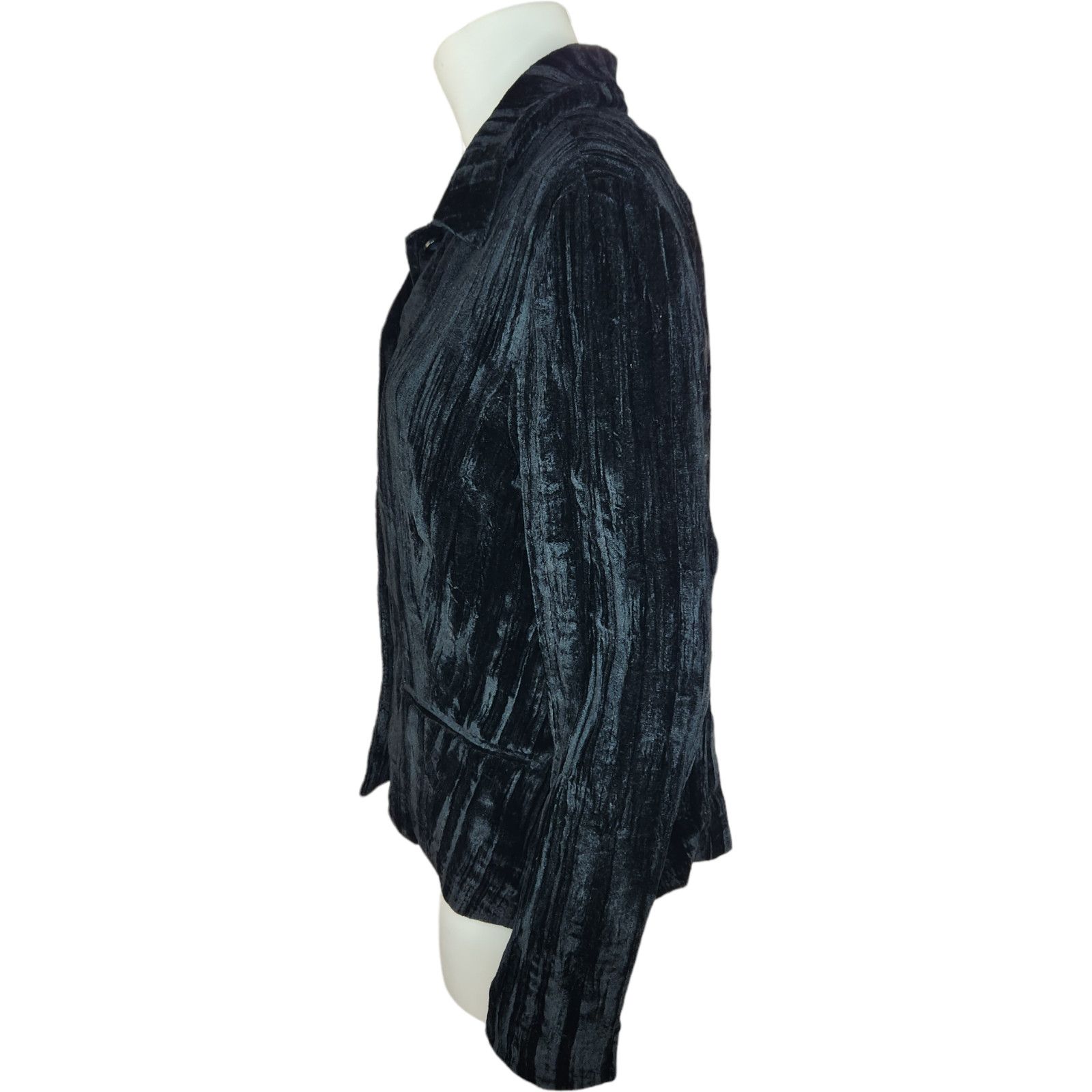 Coldwater Creek Coldwater Creek Womens Medium Black Velvet Jacket Button Size M / US 6-8 / IT 42-44 - 4 Thumbnail