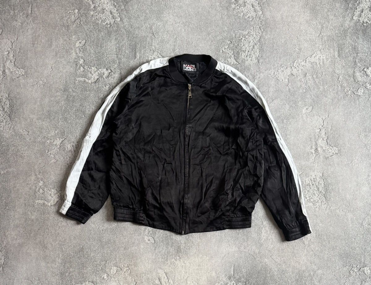 Karl Lagerfeld Karl Lagerfeld IT48/FR44/EU42 bomber zip jacket big logo Size L / US 10 / IT 46 - 4 Thumbnail
