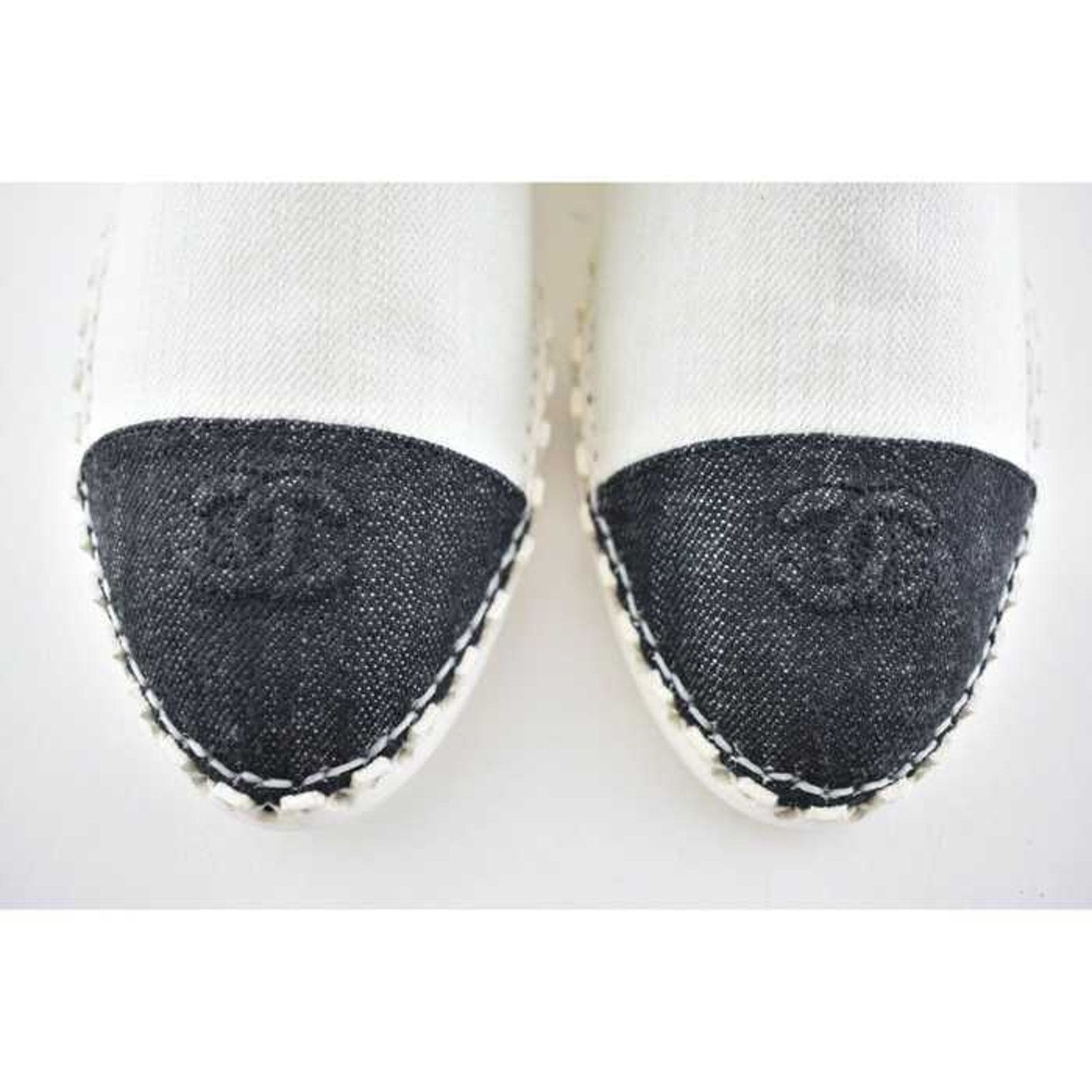 Chanel 19C Fabric CC Logo Cap Toe Moccasin Ballet Loafer Flat 41 Size US 11 / IT 41 - 7 Thumbnail