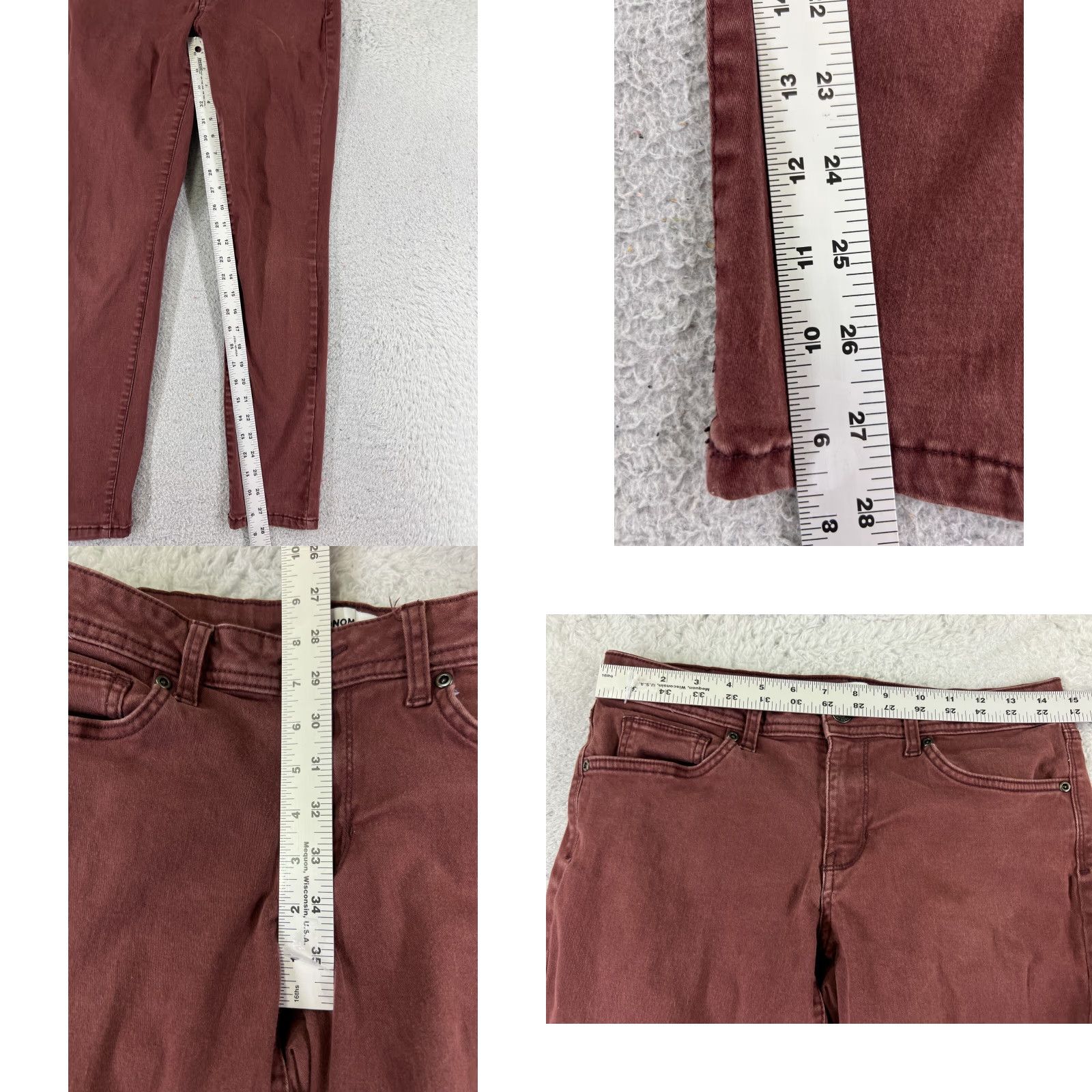 Vintage Sonoma Jeans Womens 8 Red Skinny Low Rise 28x28 Cotton Blend Stretch Denim 5-Pocket Design Starched? Size 30" / US 8 / IT 44 - 8 Thumbnail