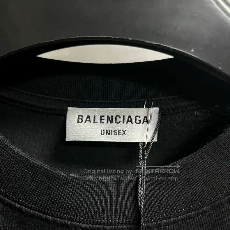 Balenciaga Balenciaga Black Solid Logo Crew Neck Short Sleeve T-Shirt Size US L / EU 52-54 / 3 - 2 Thumbnail