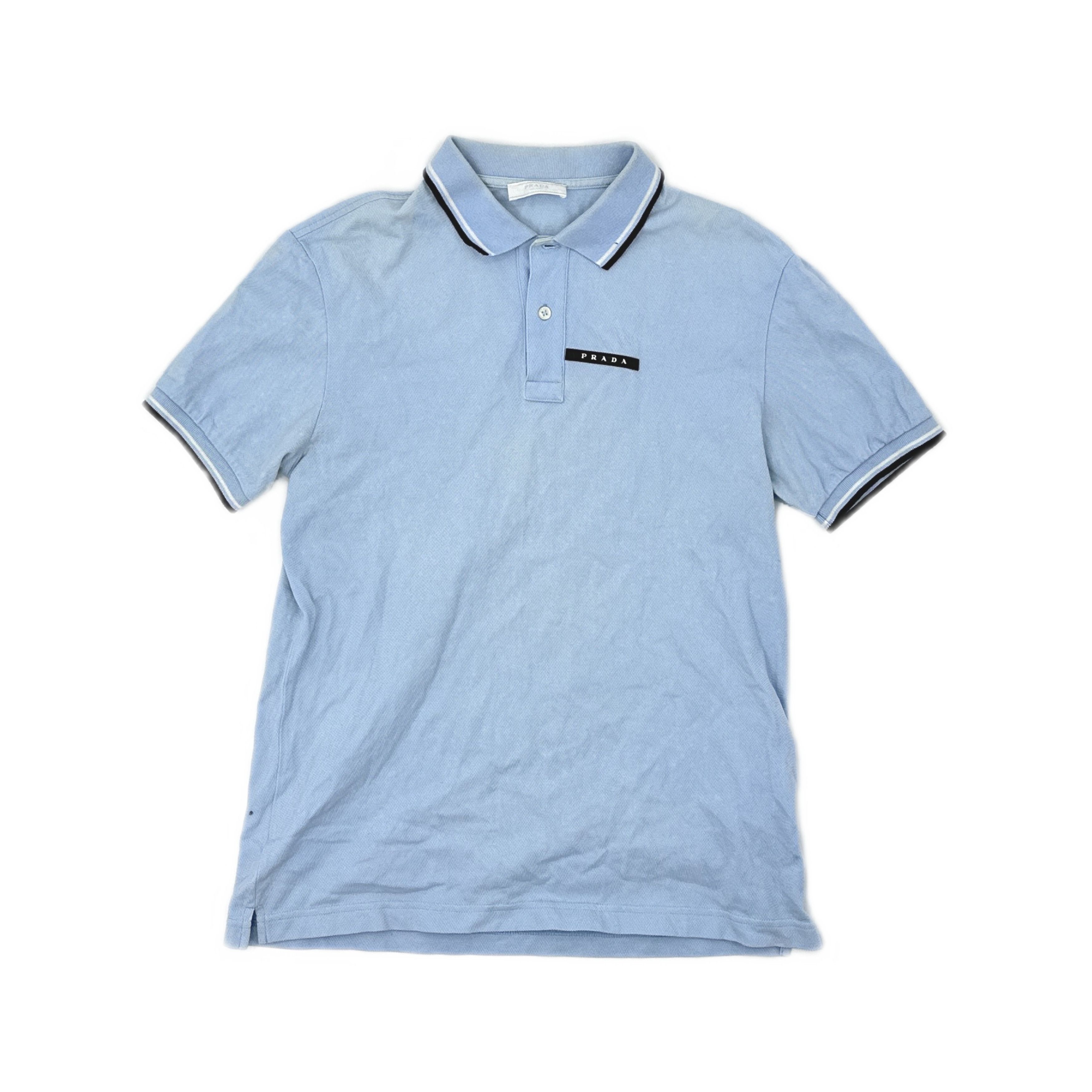 Prada Prada Blue Logo Patch Polo Shirt Size M Size US M / EU 48-50 / 2 - 1 Thumbnail