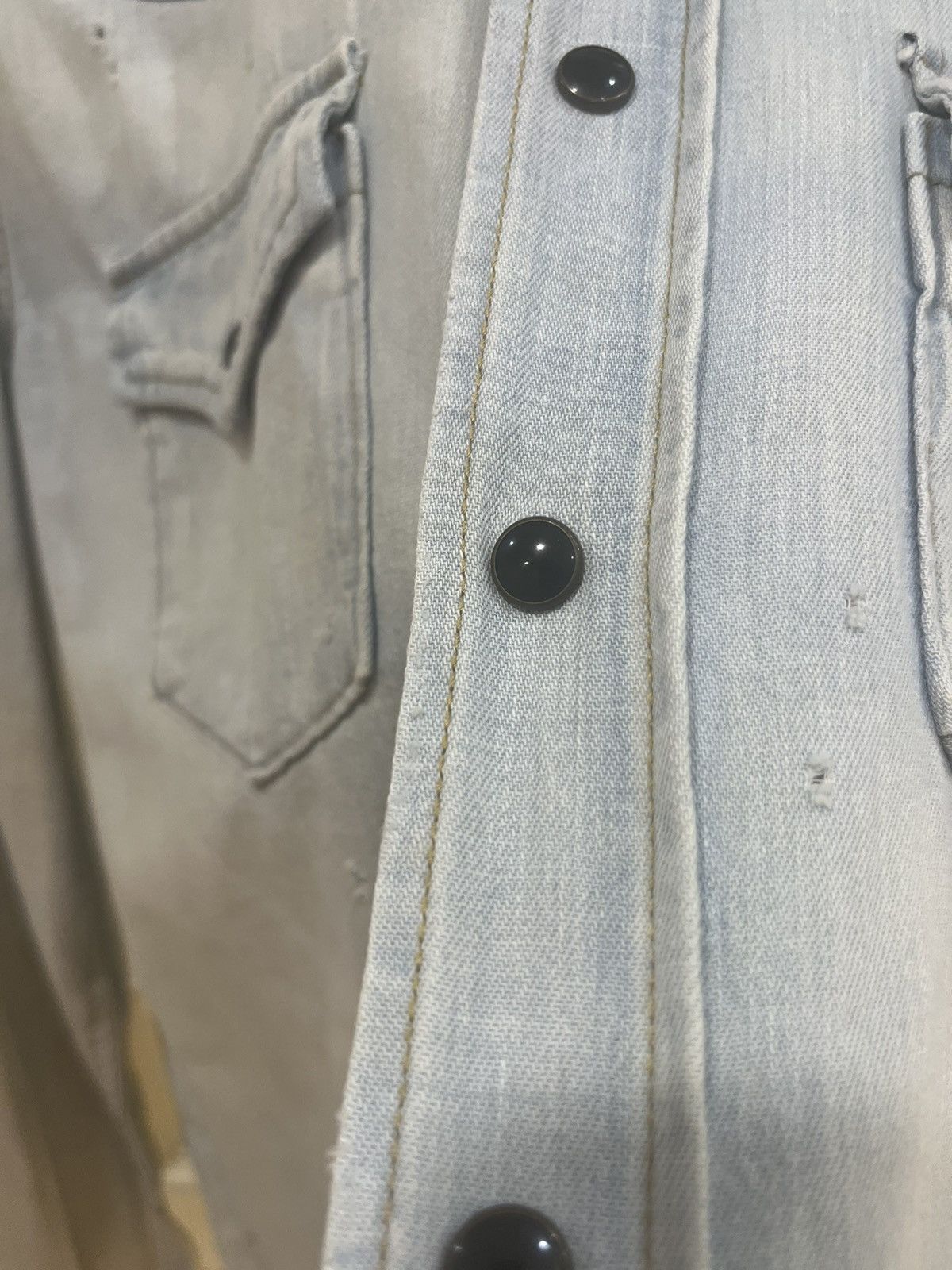 Saint Laurent Paris Distressed western denim shirt size M Size US M / EU 48-50 / 2 - 6 Thumbnail