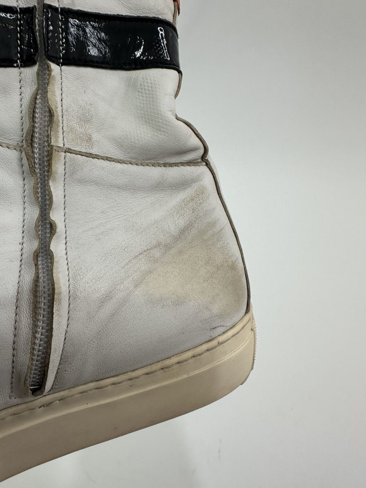 Raf Simons RAF SIMONS Ecru Extra High-Top Leather Sneakers Size 41 EU Size US 8 / EU 41 - 8 Thumbnail