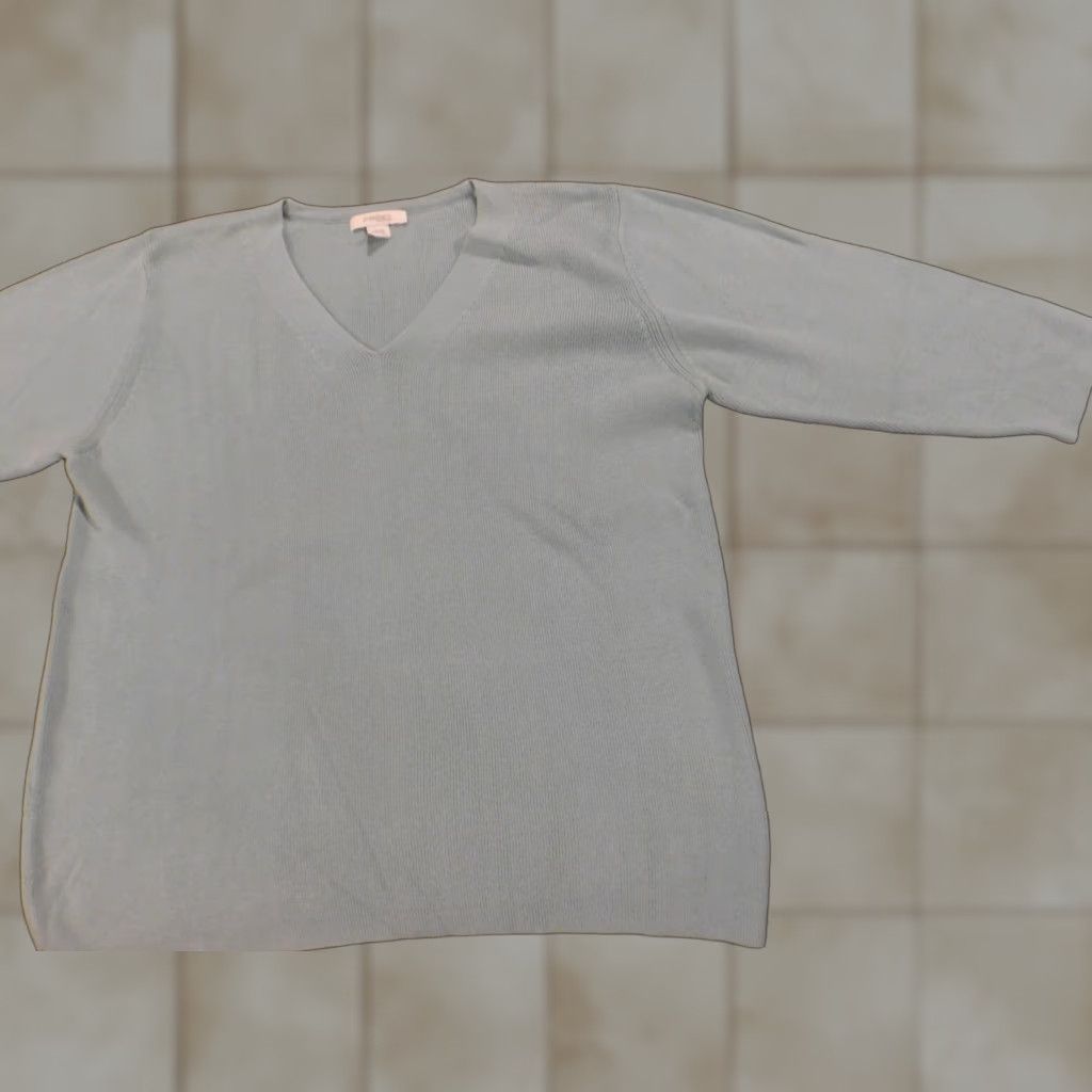 Vintage Dressbarn Womens Sweater Pullover V-Neck Blue 14 Regular Long Sleeve Knit Stretch Men No, wait—this item is Women’s, not Mens. Size XL / US 12-14 / IT 48-50 - 1 Thumbnail