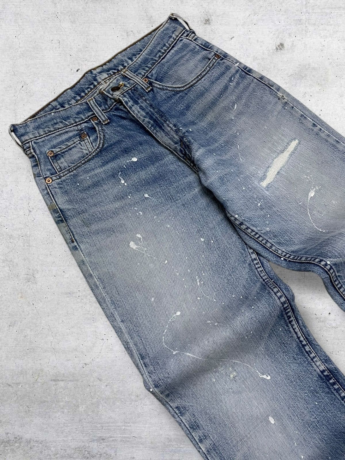 Levi's Vintage Clothing VINTAGE 501 LEVIS USA DESIGNER 90S OG SPLASH RIPPED DENIM Size US 29 - 7 Thumbnail