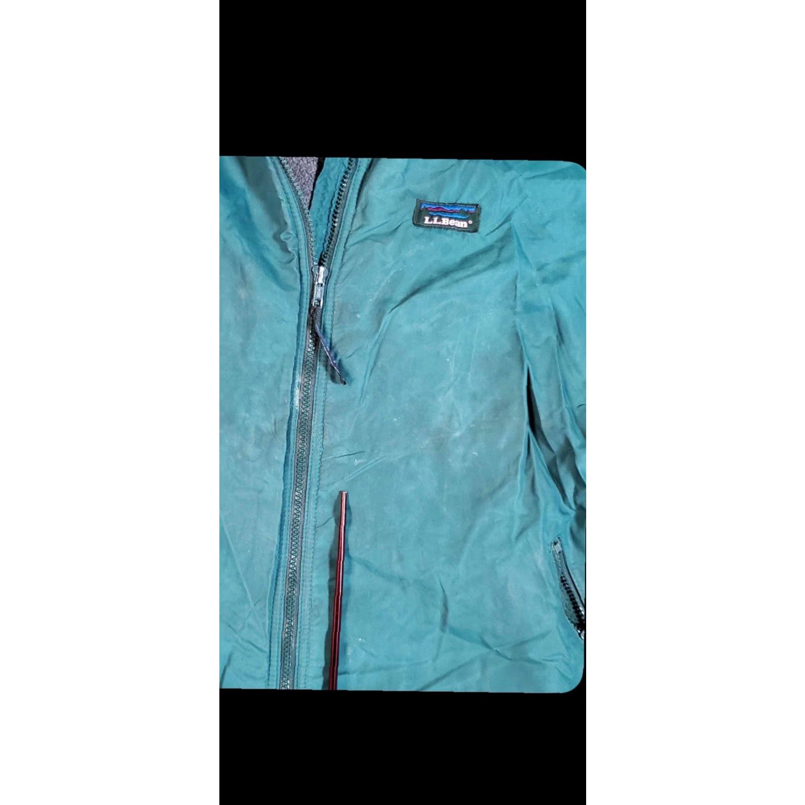 Vintage VINTAGE 90s L.L. Bean Bomber Jacket Teal Blue Fleece Lined Full Zip Distressed Mens Size L Size US L / EU 52-54 / 3 - 4 Thumbnail