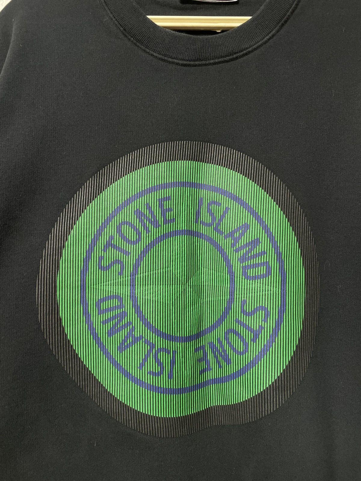 Stone Island Stone Island Big Logo Print Black Sweatshirt Crewneck Size US XL / EU 56 / 4 - 7 Thumbnail