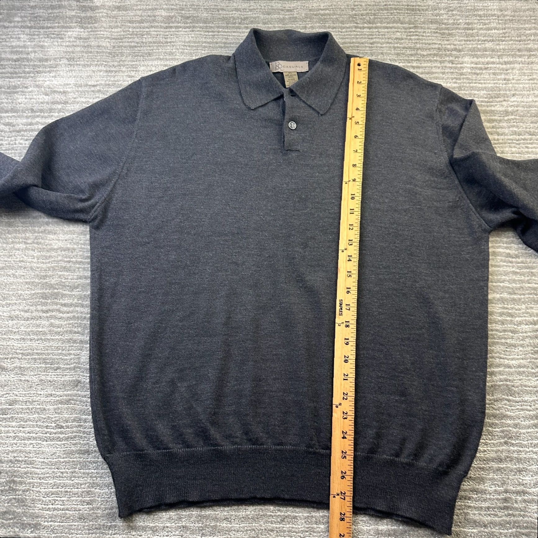 Vintage RR Casuals Polo Shirt Mens XL Gray Wool Knit Polo Shirt Casual Activewear Golf 90s? Size US XL / EU 56 / 4 - 8 Thumbnail