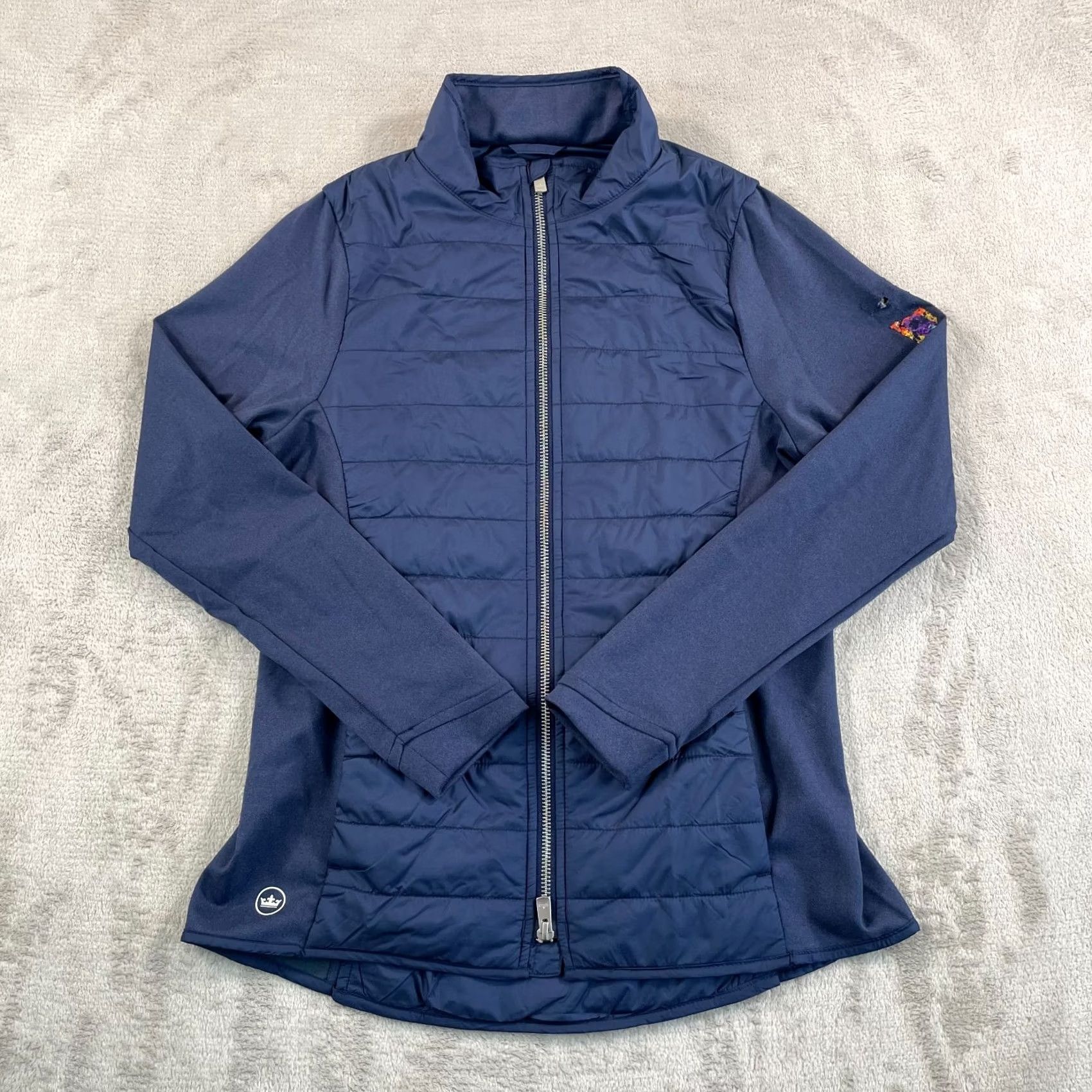 Peter Millar Peter Millar Merge Hybrid Performance Golf Puffer Jacket Women Small Navy Zip Up Size S / US 4 / IT 40 - 3 Thumbnail