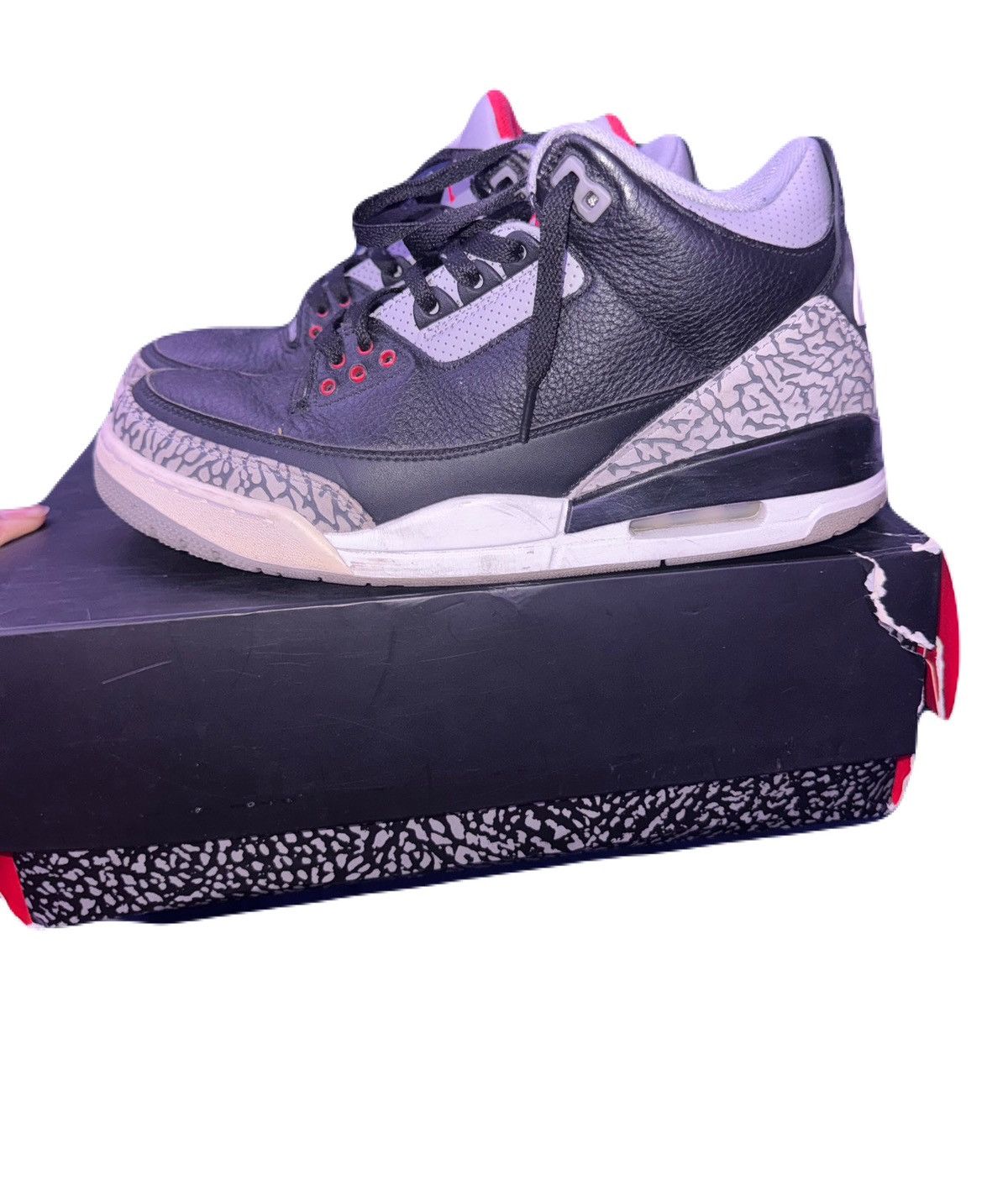 Jordan Brand × Nike Air Jordan 3 Retro Black Cement Size US 9.5 / EU 42-43 - 2 Thumbnail
