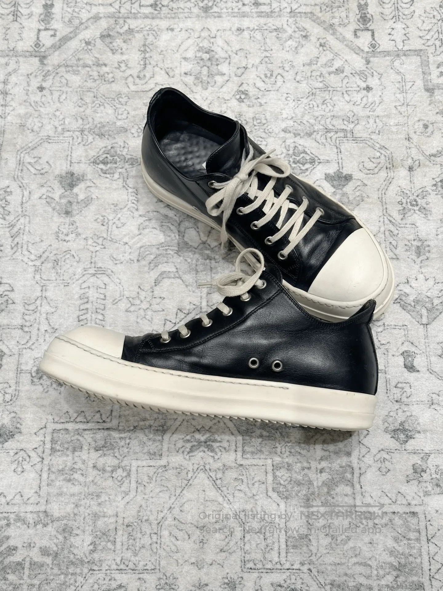 Rick Owens Rick Owens x Converse Low Top Leather Black White. Size US 10 / EU 43 - 6 Thumbnail