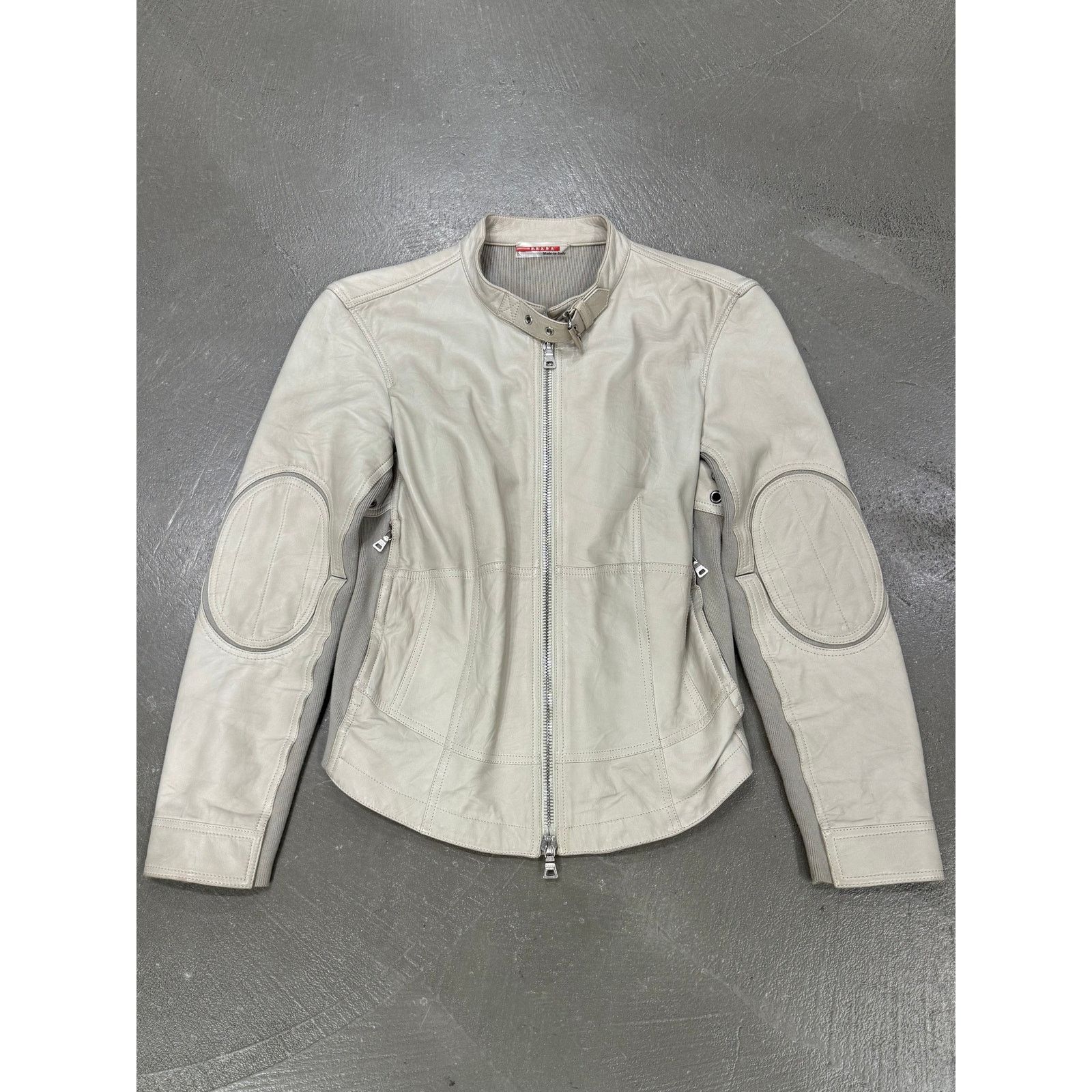 Prada Prada zipped moto leather jacket Size L / US 10 / IT 46 - 1 Thumbnail