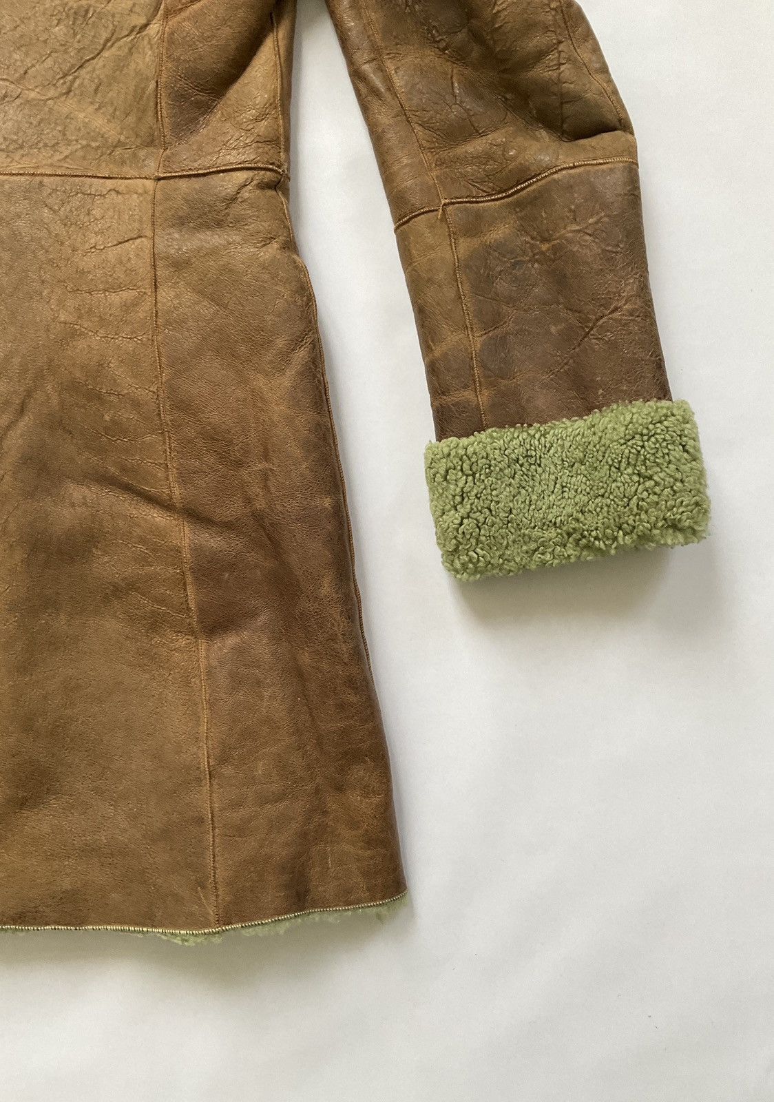 Vintage Vintage leather coat with green fur lining Size S / US 4 / IT 40 - 12 Thumbnail
