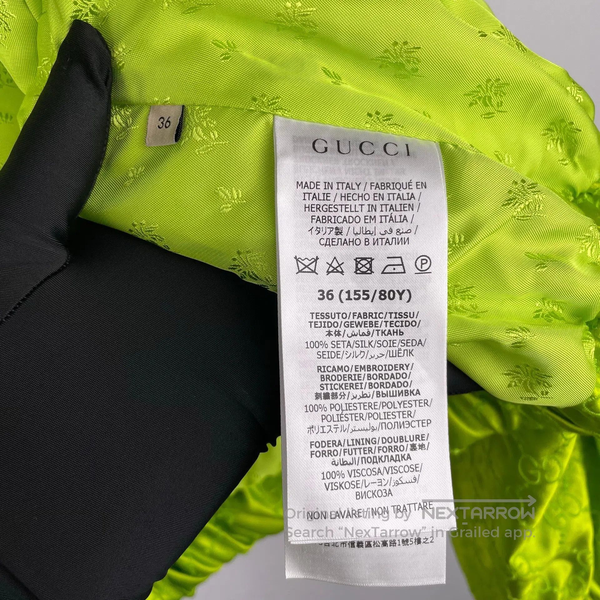 Gucci Guicci Neon green full print casual jacket short top| Size XS / US 0-2 / IT 36-38 - 6 Thumbnail