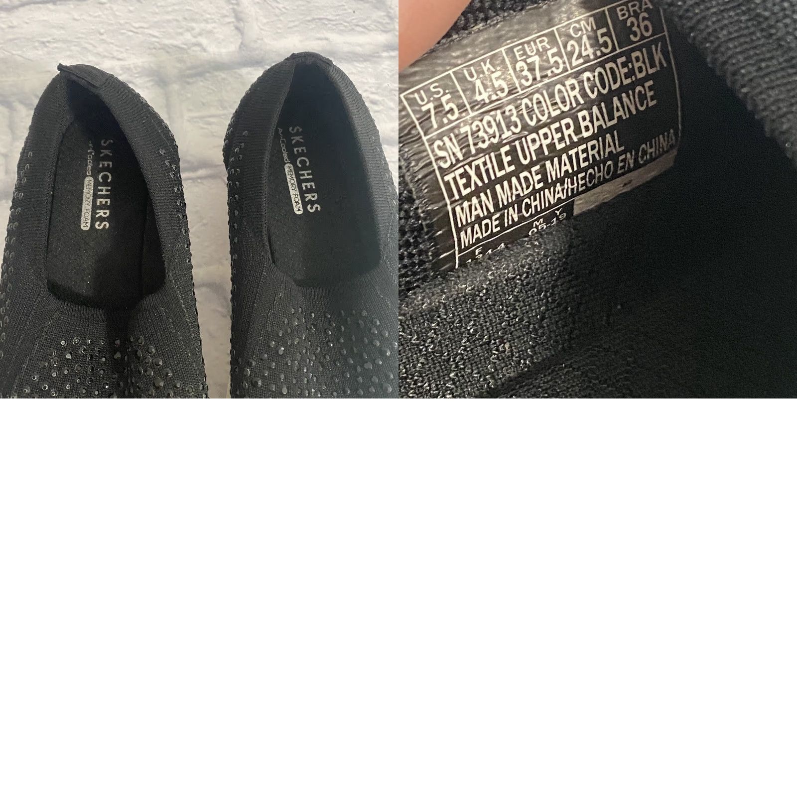 SKECHERS Skechers Poppy Studded Affair 73913 Slip On Knit Sneakers Women's Sz 7.5 Black Size US 5 / IT 35 - 8 Thumbnail