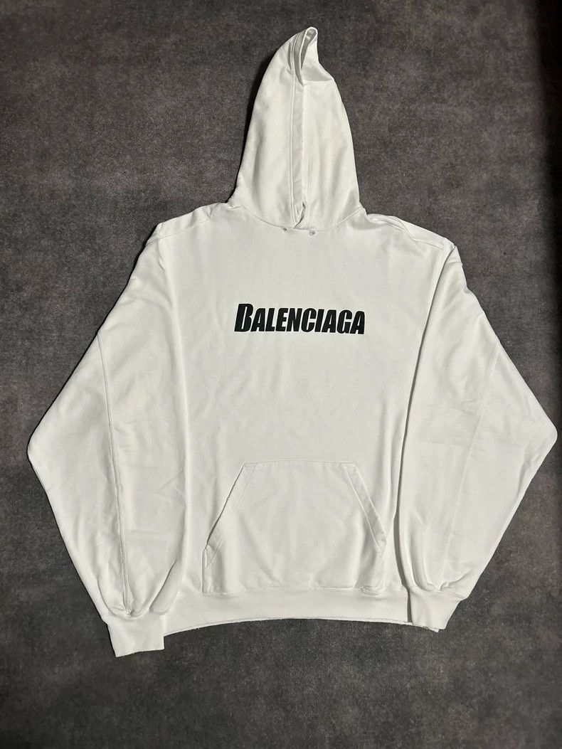 Balenciaga Balenciaga Sweater white letter long sleeve hoodie Size US XXS / EU 40 - 1 Thumbnail