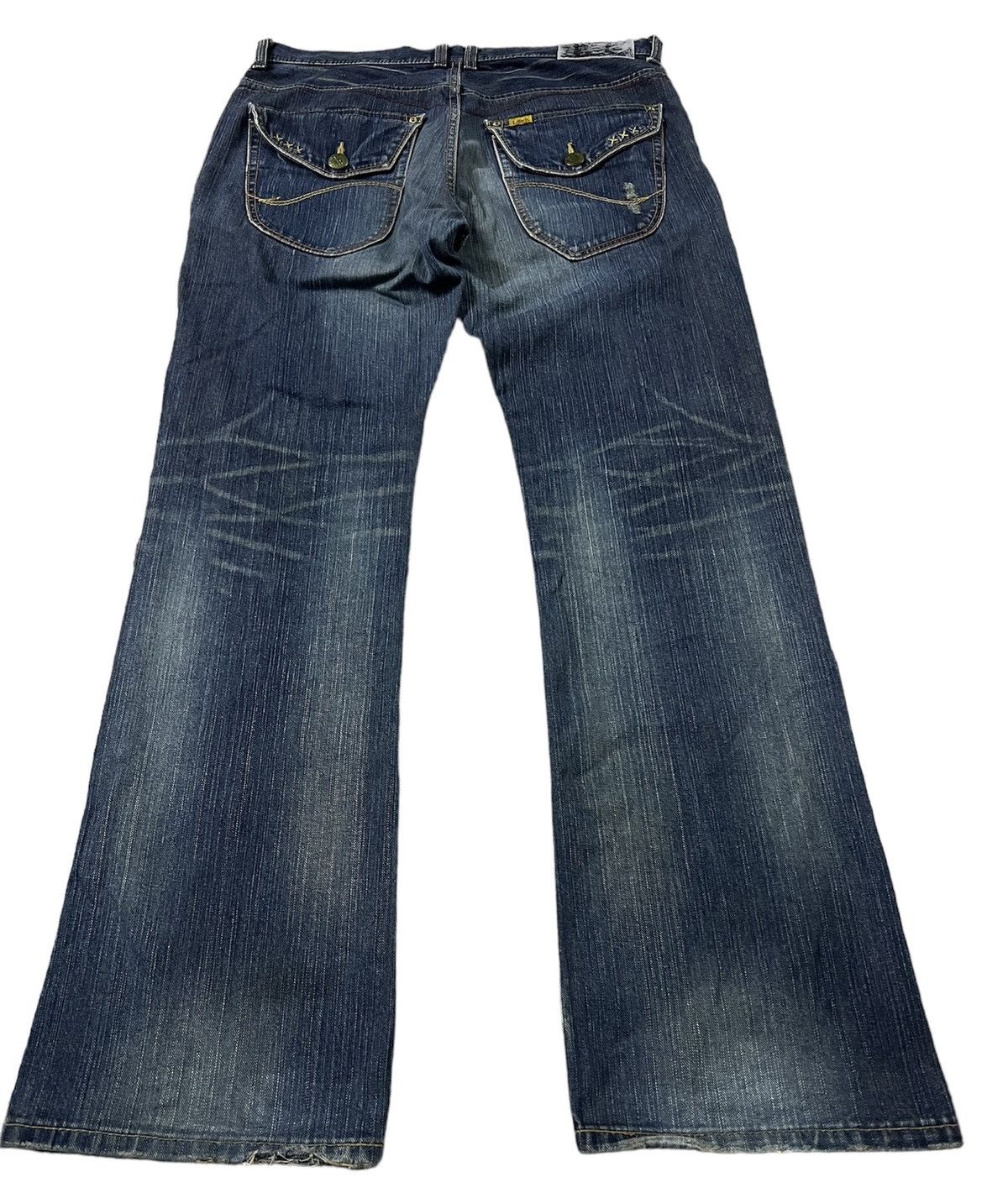 Japanese Brand × Lee × Vintage VINTAGE LEE RIDER DISTRESSED FLARE JEANS JAPAN Size US 33 - 2 Thumbnail
