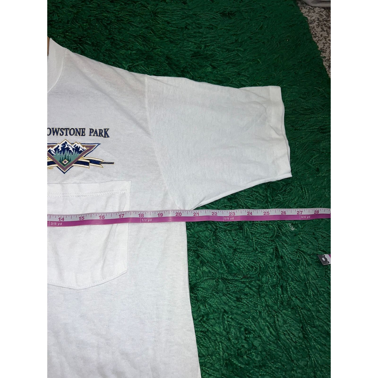 Jerzees Vintage Yellowstone Park Shirt Nature White L Pocket Tee Size US L / EU 52-54 / 3 - 8 Thumbnail