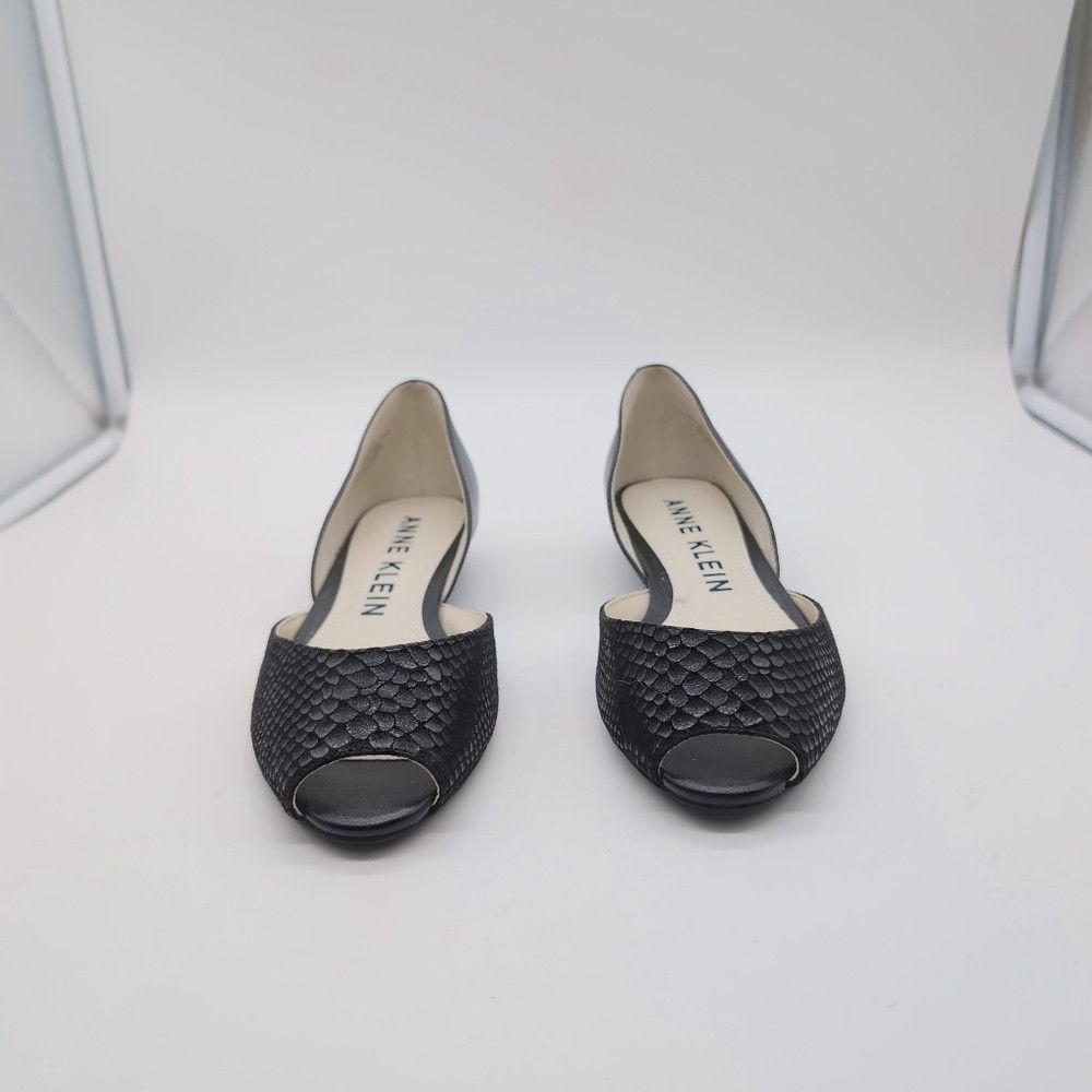 Anne Klein Anne Klein Sz 7 Black Leather Low Heels Fanetta Size US 7 / IT 37 - 2 Thumbnail