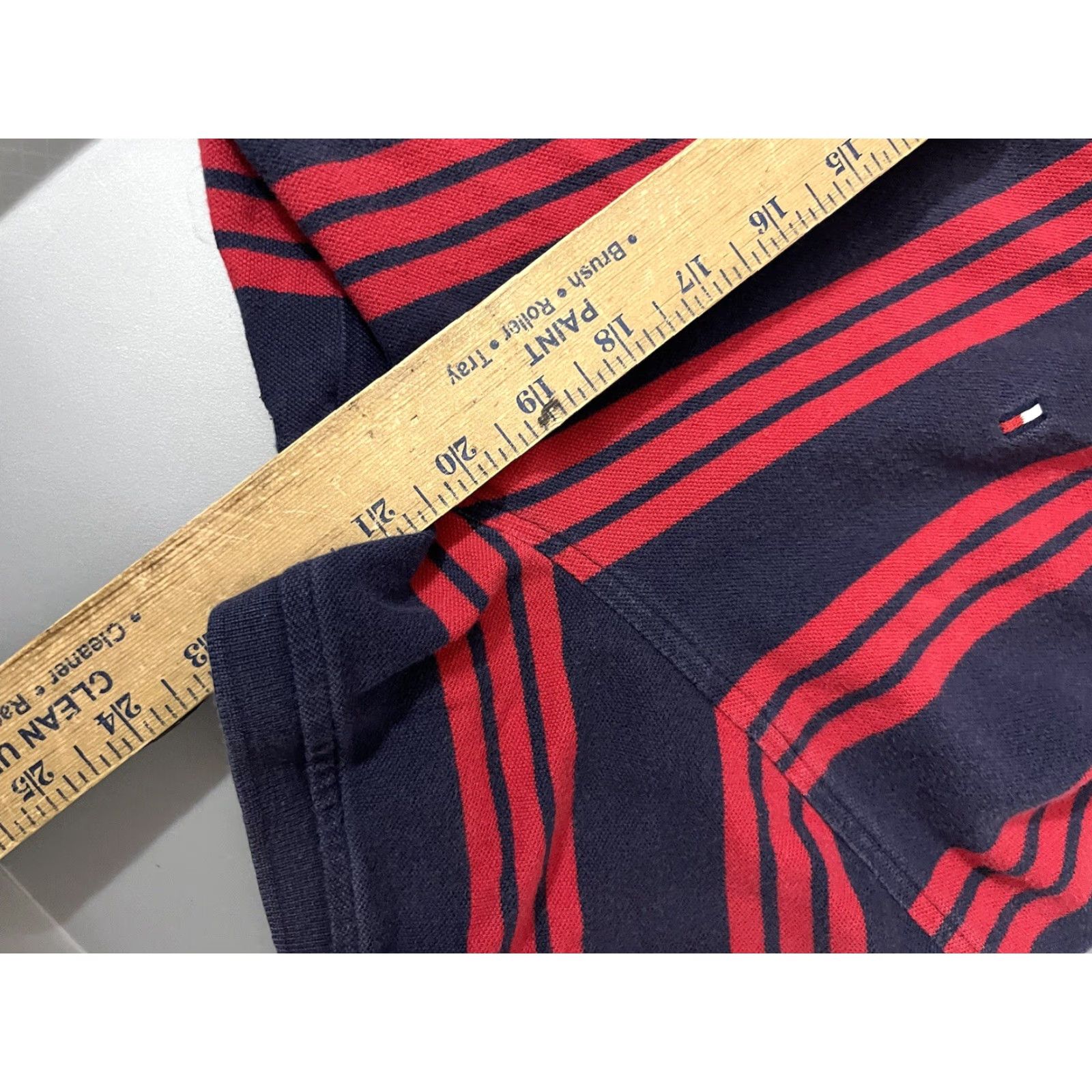 Tommy Hilfiger Tommy Hilfiger Polo Shirt Short Sleeve XL Slim Fit Red Blue Striped Mens Shirt XL Red/Blue Size US XL / EU 56 / 4 - 5 Thumbnail