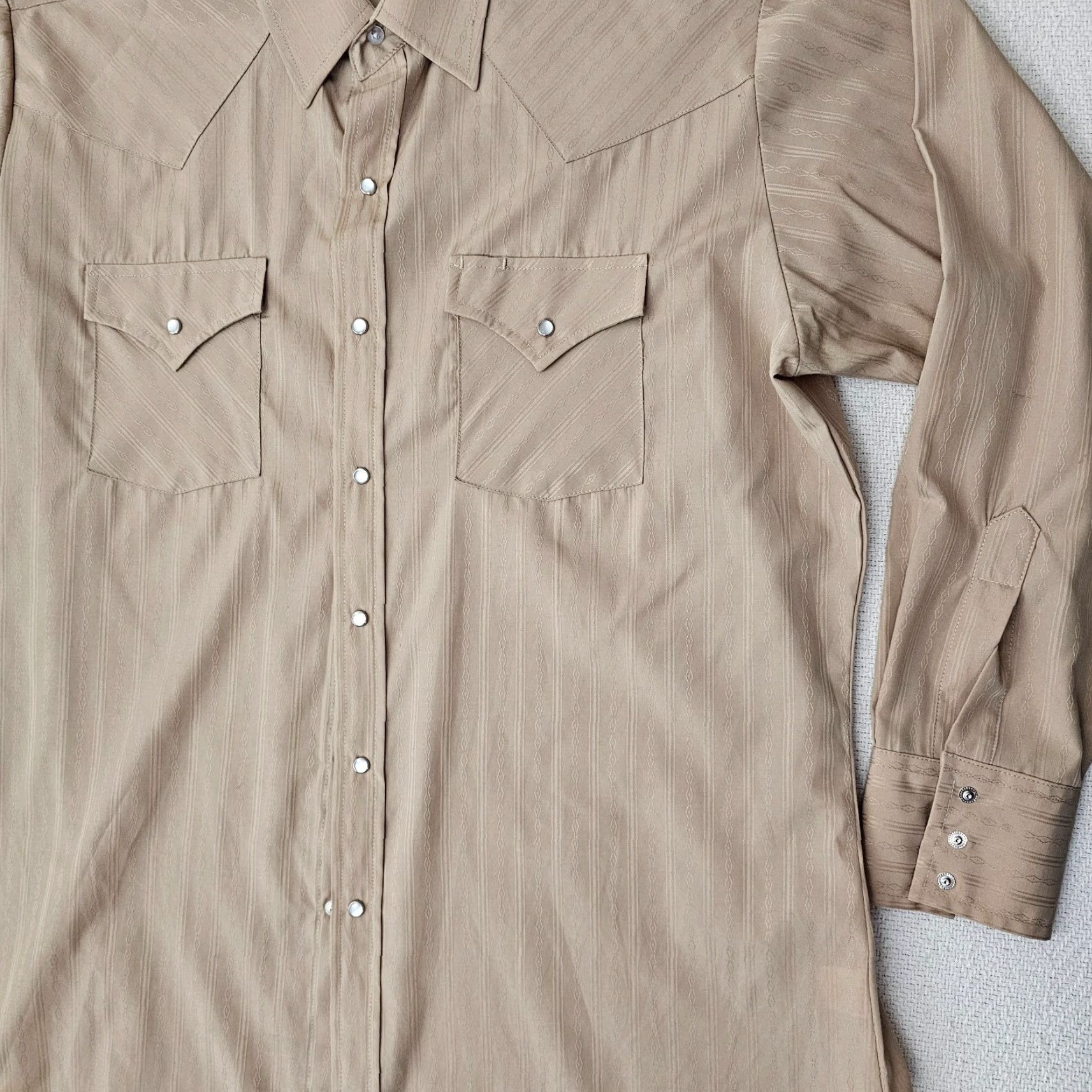 Vintage Ely Cattleman Shirt Mens 16.5 Brown Pearl Snap Western Emboss Button Up Rodeo Size US XL / EU 56 / 4 - 3 Thumbnail