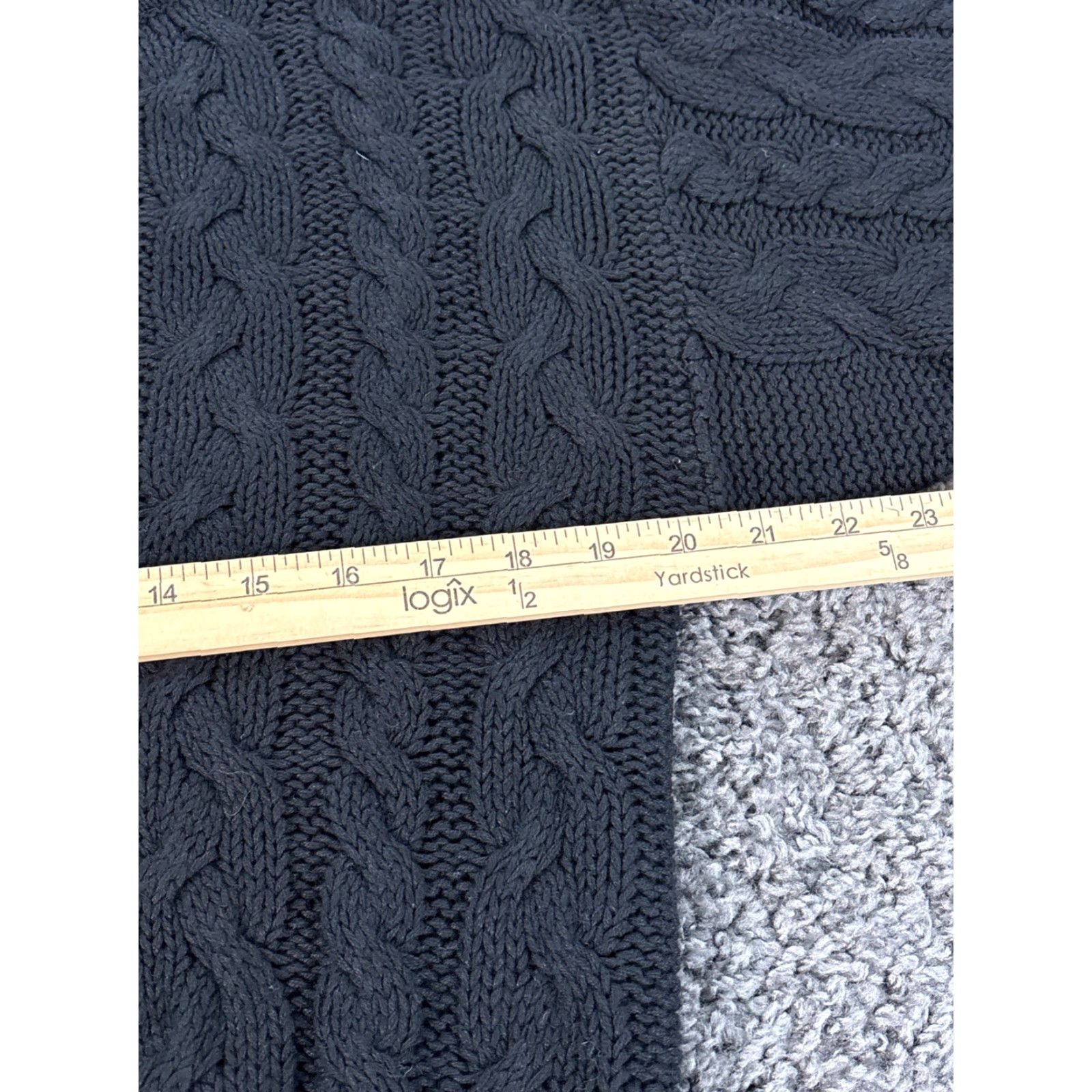 Vintage VINTAGE Karen Scott Sweater Womens L Cable-Knit Cotton Fisherman Crew Neck Black 90s Mens Women Boys Girls Size L / US 10 / IT 46 - 3 Thumbnail