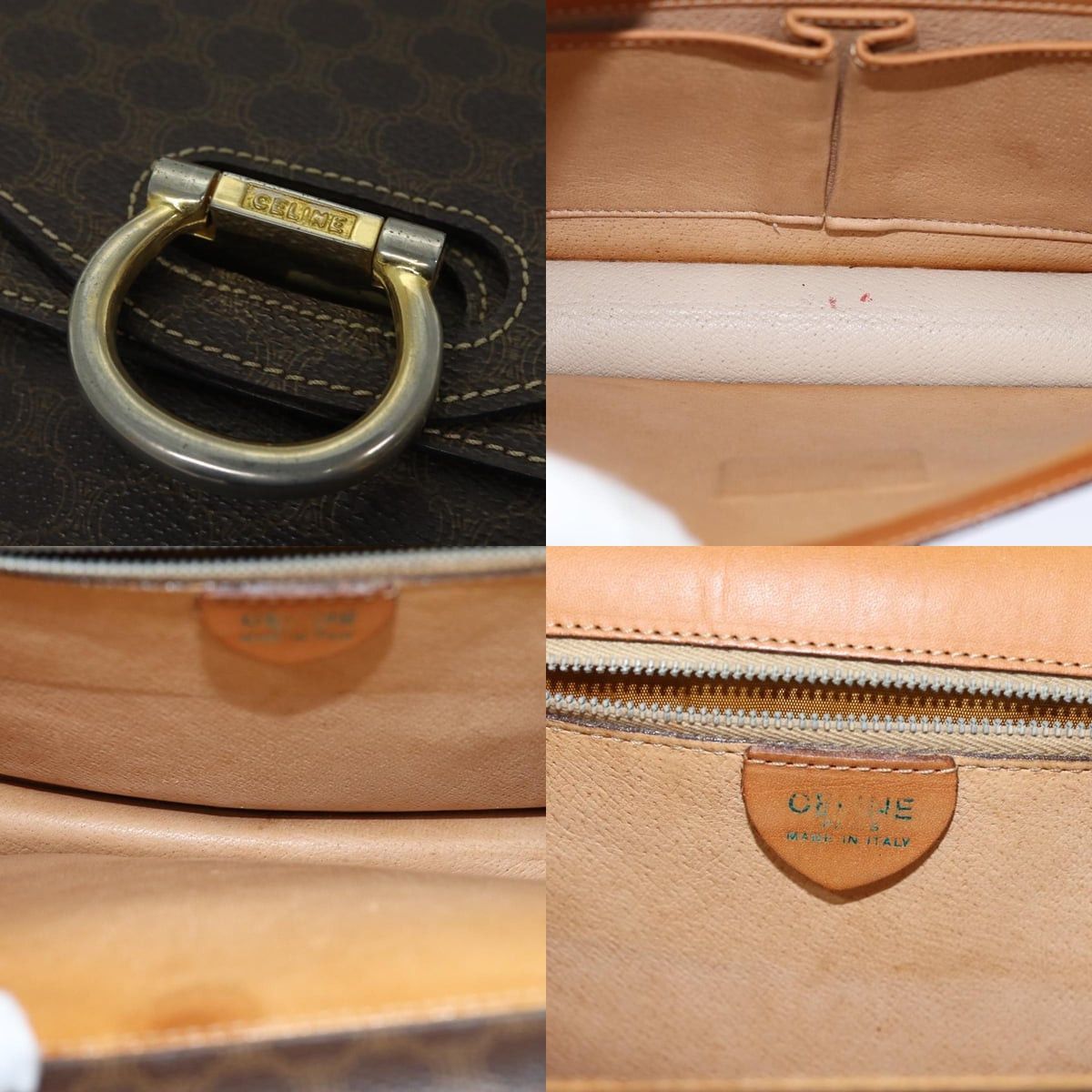 Celine CELINE Macadam Canvas Hand Bag Pvc Brown Size ONE SIZE - 11 Thumbnail