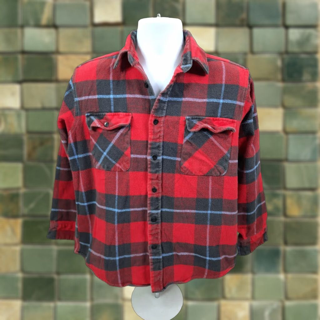 Vintage VINTAGE Greatland Shirt Plaid Flannel Button-Up Long Sleeve L Red Mens Size US L / EU 52-54 / 3 - 1 Thumbnail