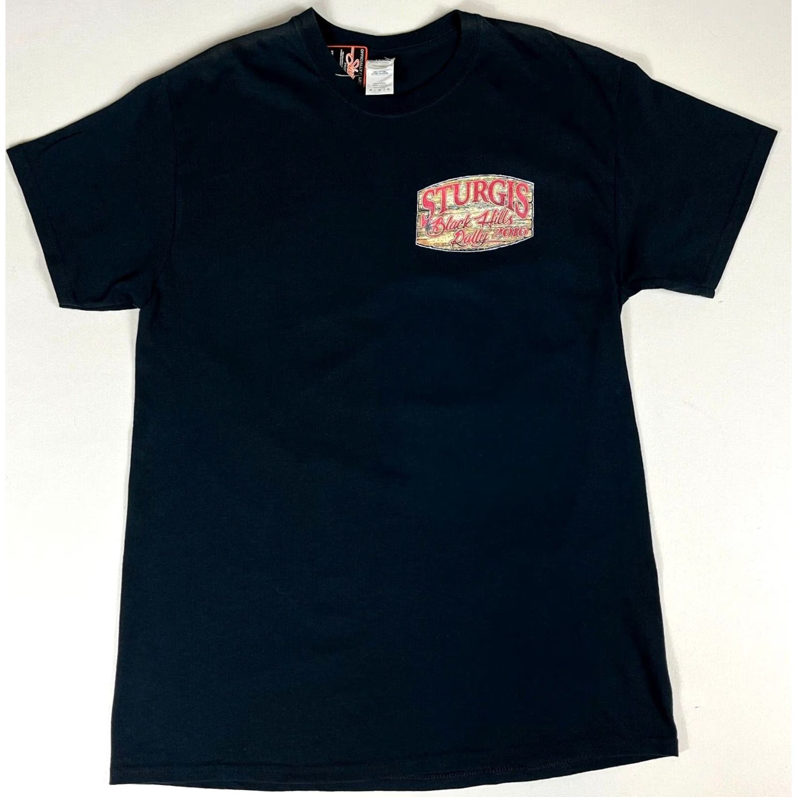 Gildan NWT 2016 Sturgis Black Hills Motorcycle Rally T-Shirt Double-Sided Sz M Mens Black Cotton Gildan Shirt Short Sleeve Crew Neck Vintage? Size US M / EU 48-50 / 2 - 2 Thumbnail