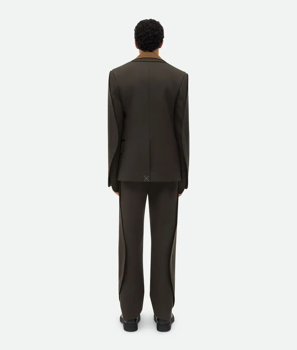 Bottega Veneta o1s1rm1125 Wool Jacket With Contrasting Collar in Kale Size US XL / EU 56 / 4 - 3 Thumbnail