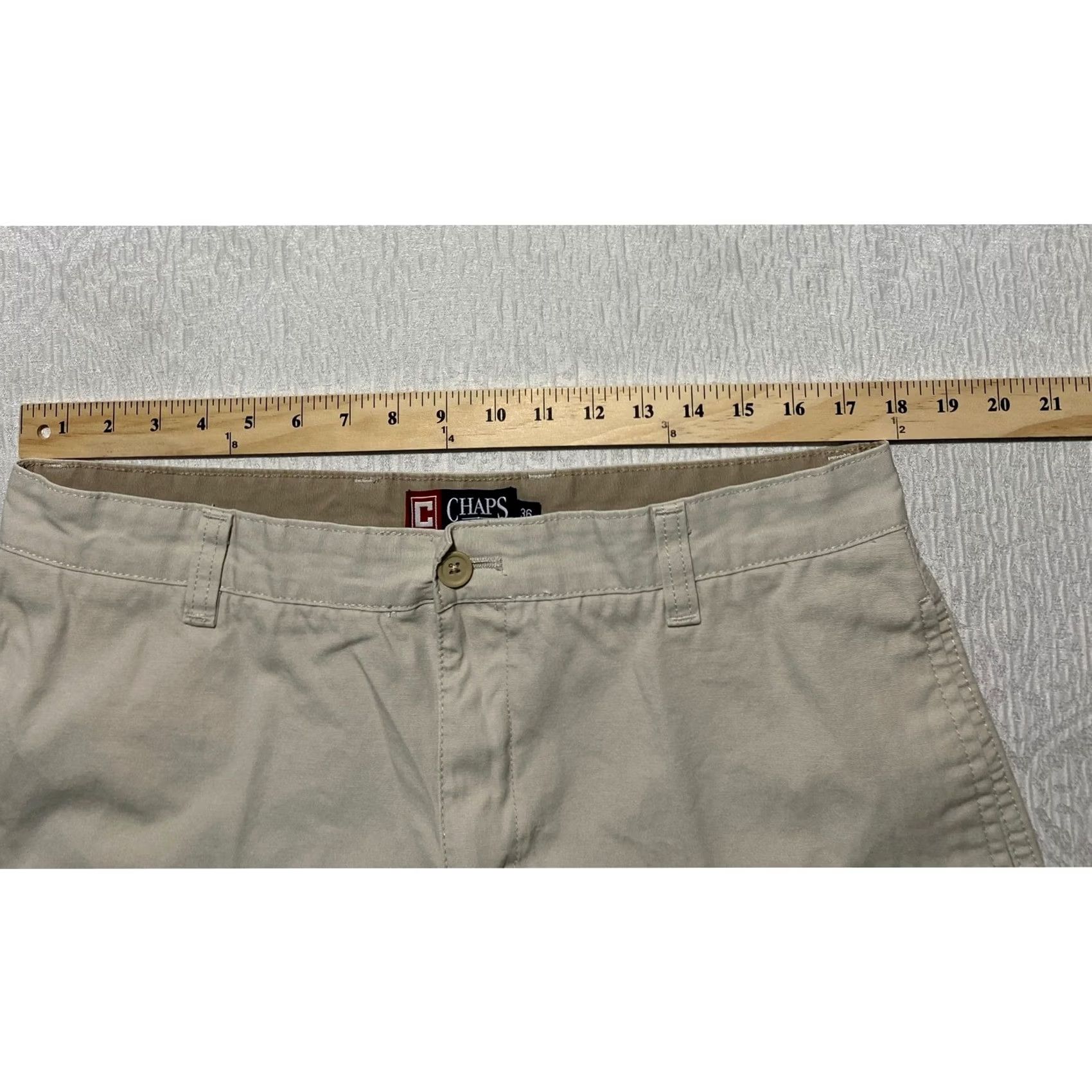 Chaps Chaps Cargo Shorts Mens 36 Tan Cotton Twill 9.5 Inseam Regular Cargo Pocket Placeholder? Size US 36 / EU 52 - 3 Thumbnail