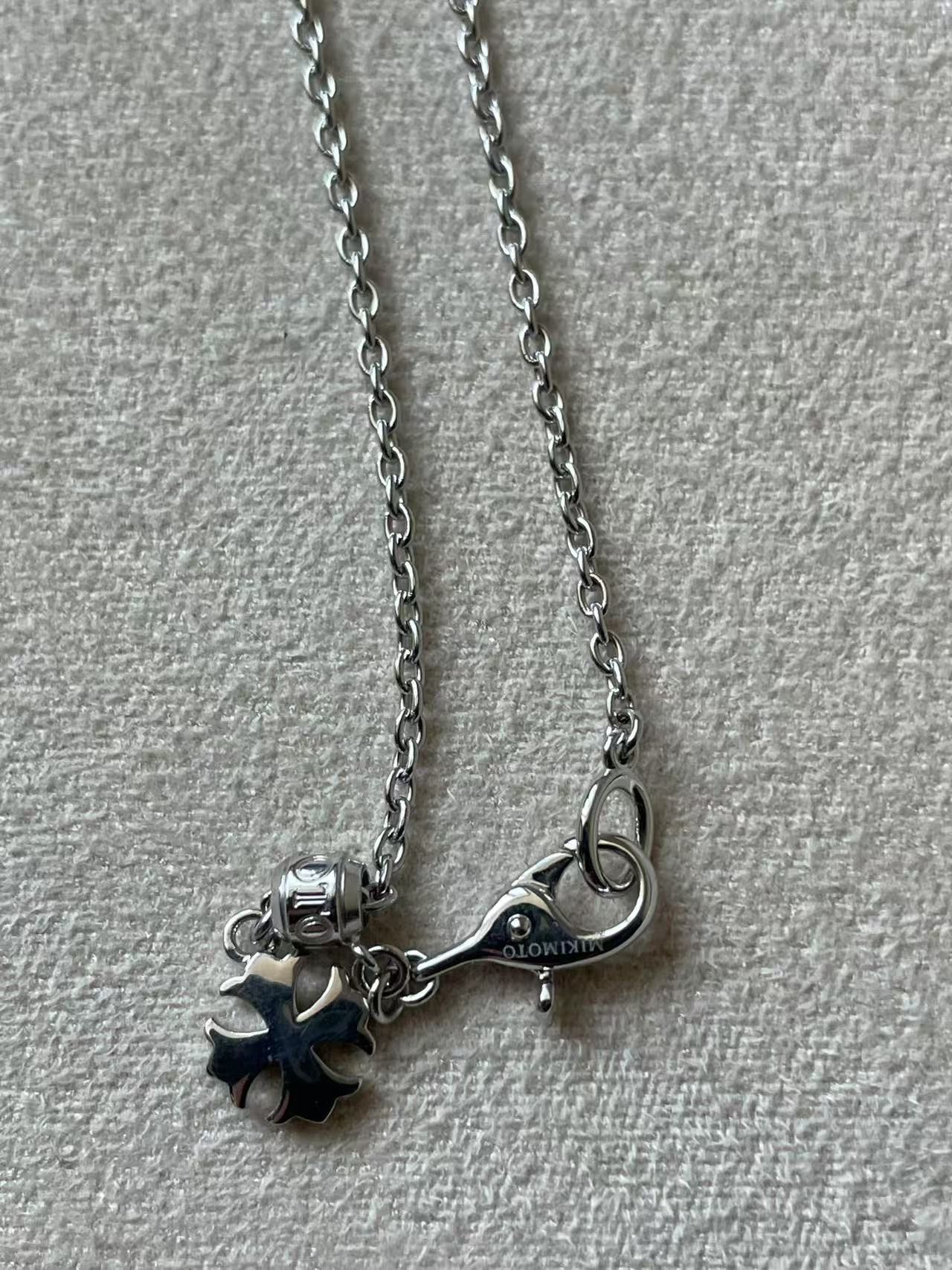 Chrome Hearts Chrome Hearts Mikimoto 18K White Gold Cross Pearl Necklace Size ONE SIZE - 13 Thumbnail
