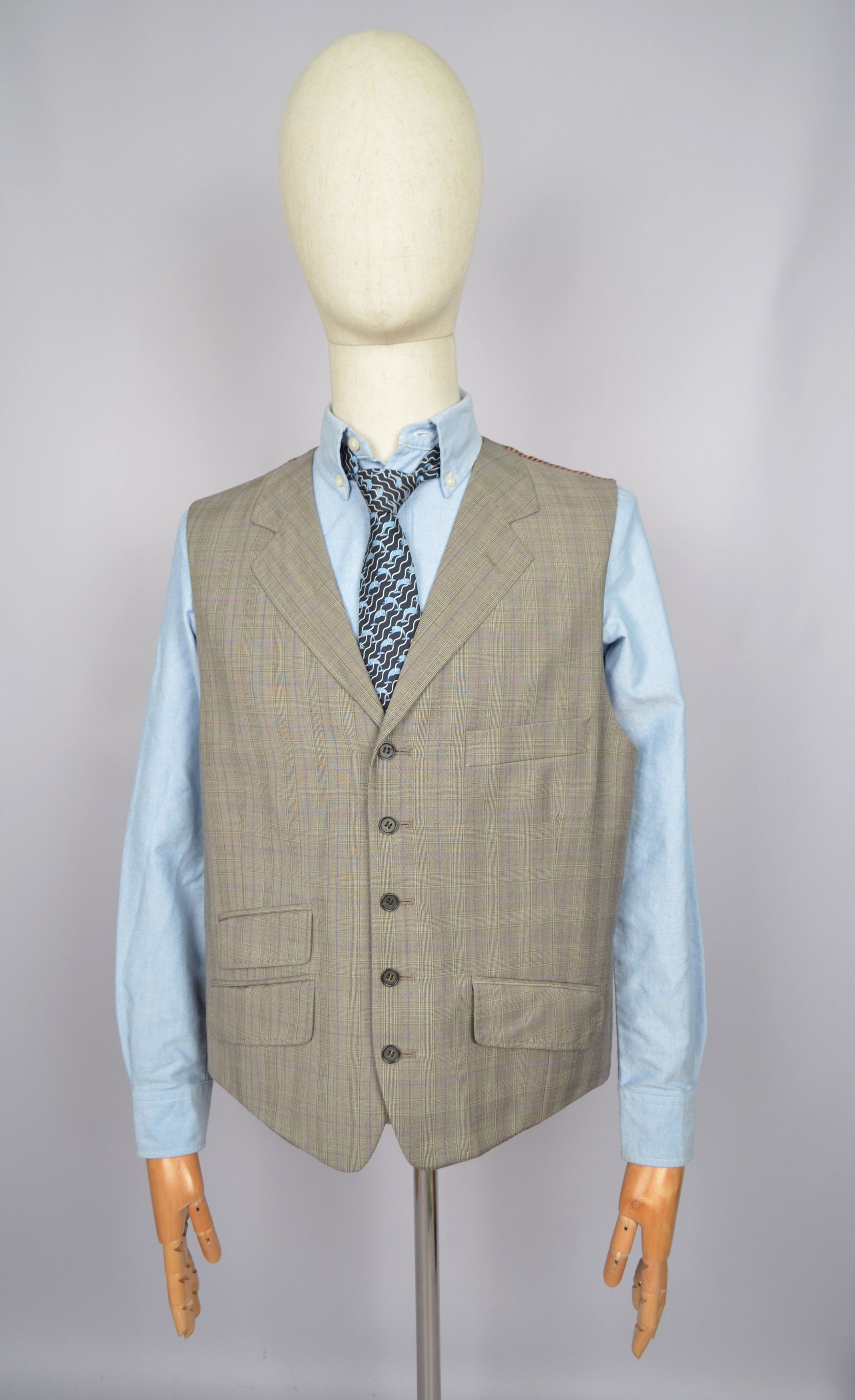 Designer × Ted Baker Ted Baker Endurance Striped Violet 3 Piece Wool Suit US 42 Size 42R - 10 Thumbnail