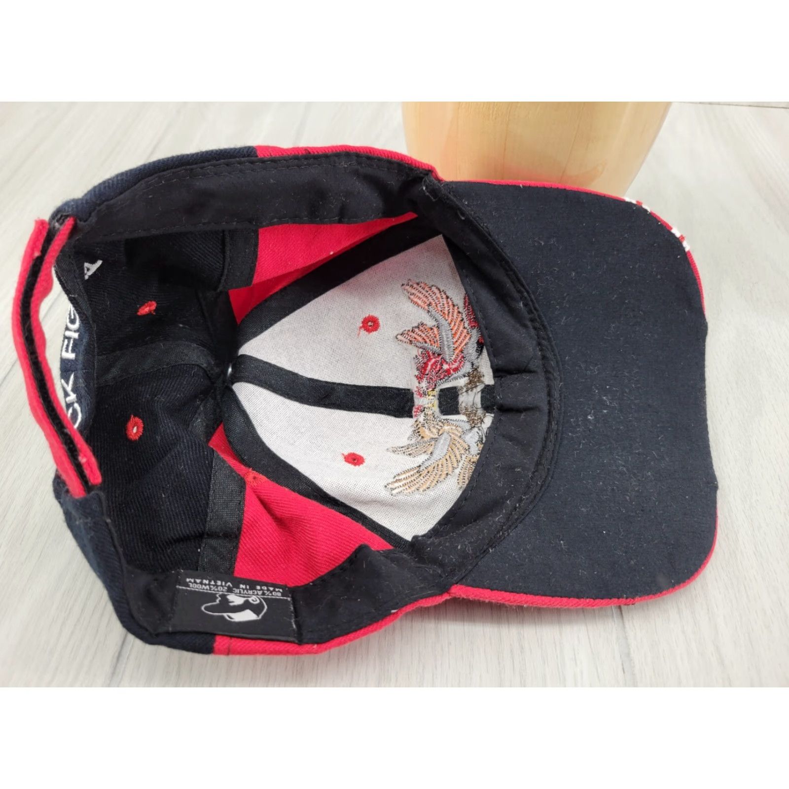 Vintage VINTAGE Roosters Chickens Cock Cartoon Baseball Hat Cap Lid Black Red MLB Strapback Men Adjustable Size Black Mens Hats Size ONE SIZE - 7 Thumbnail