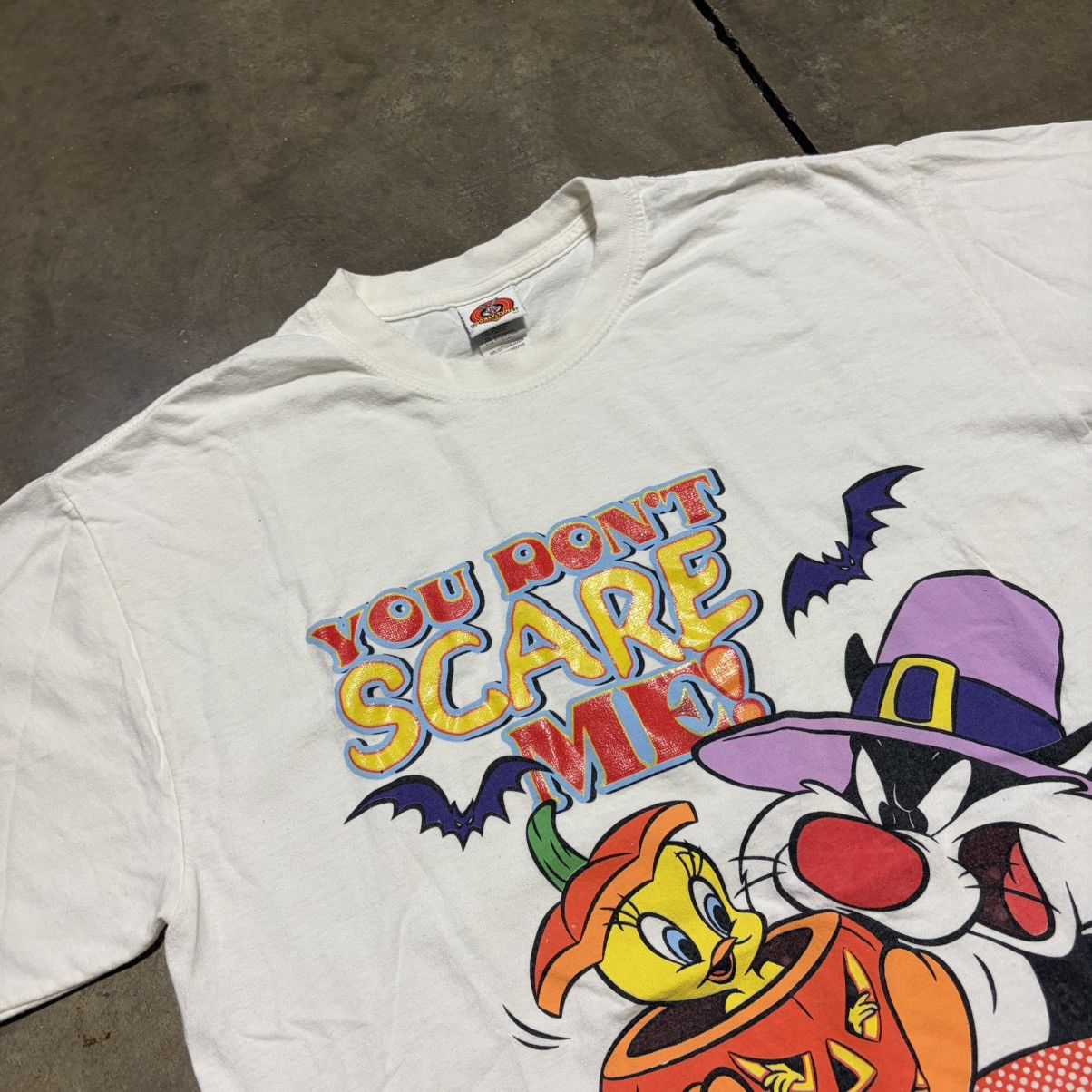 Warner Bros Vintage Looney Tunes Sylvester Tweety Halloween T Shirt Y2K Size US L / EU 52-54 / 3 - 5 Thumbnail