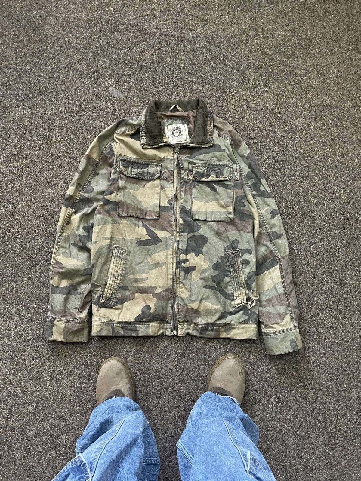 Vintage Vintage Y2K Camo Military Jacket Gorpcore Archive Streetwear Size S / US 4 / IT 40 - 1 Thumbnail