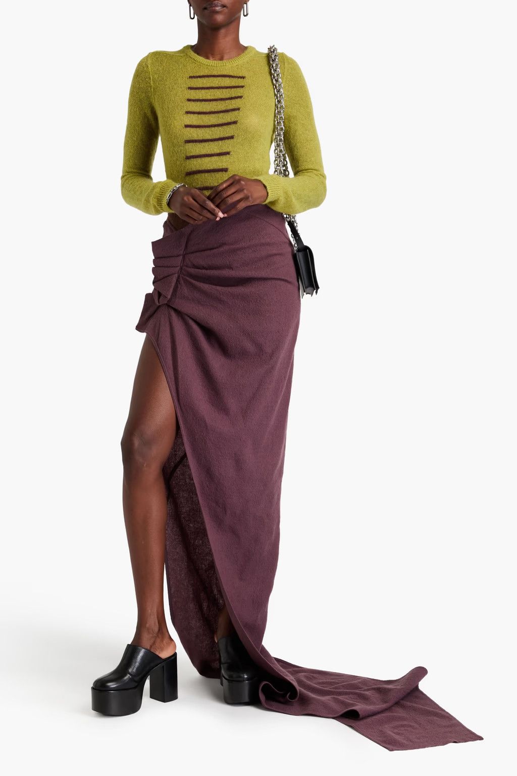 Rick Owens o1y0126 Maxi Skirt in Mauve Size 27" / US 4 / IT 40 - 2 Thumbnail