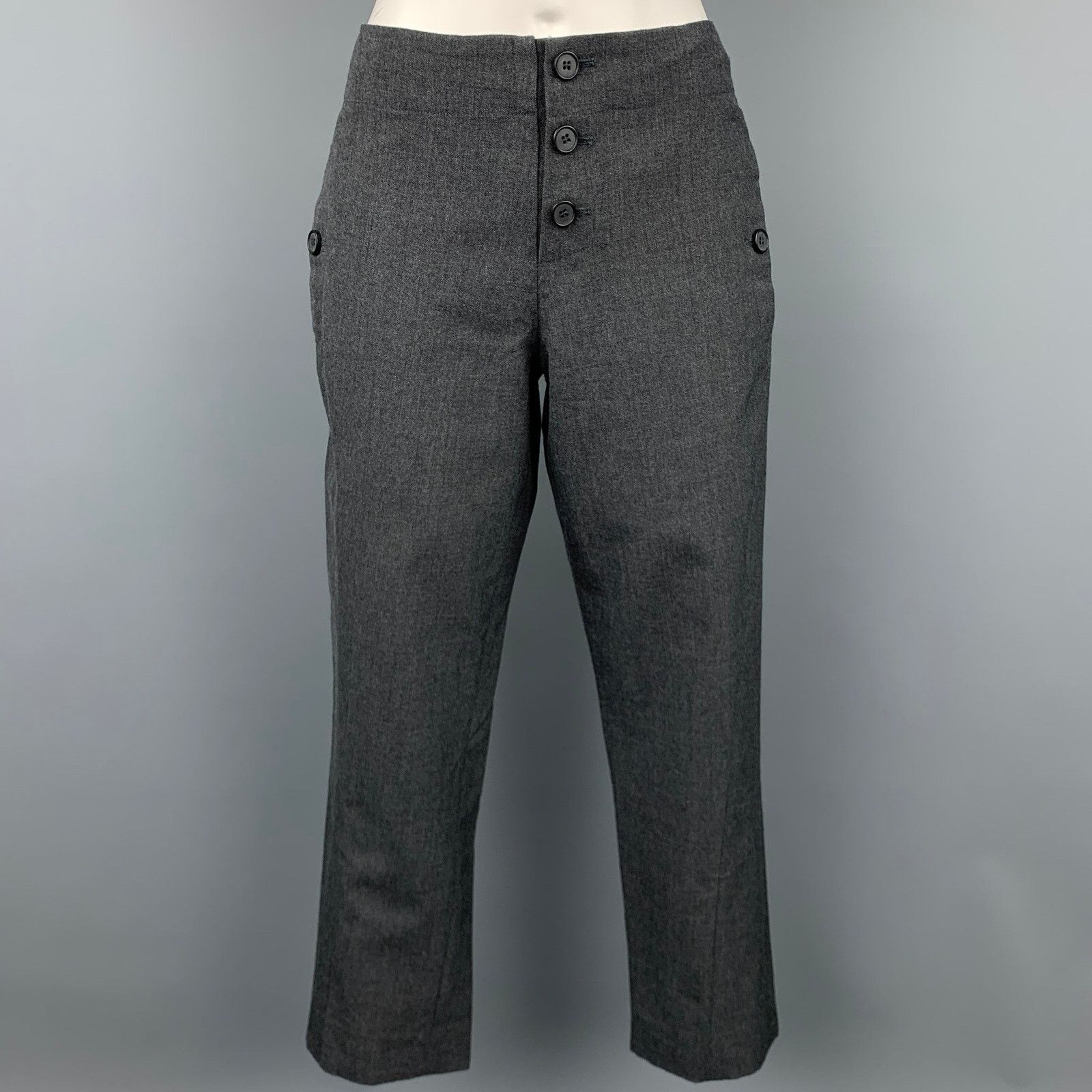 Marni MARNI Size 2 Grey Virgin Wool Cropped Casual Pants Size 26" / US 2 / IT 38 - 1 Thumbnail