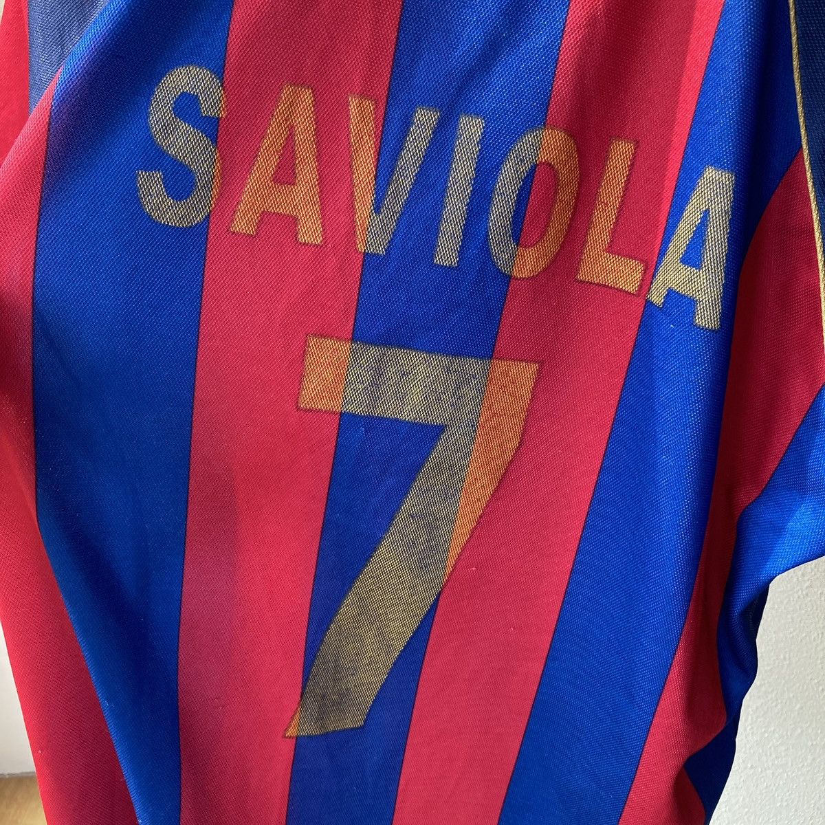 Vintage Barcelona #7 Saviola Fan Jersey 90s Vintage Blokcore Style Size US S / EU 44-46 / 1 - 7 Thumbnail