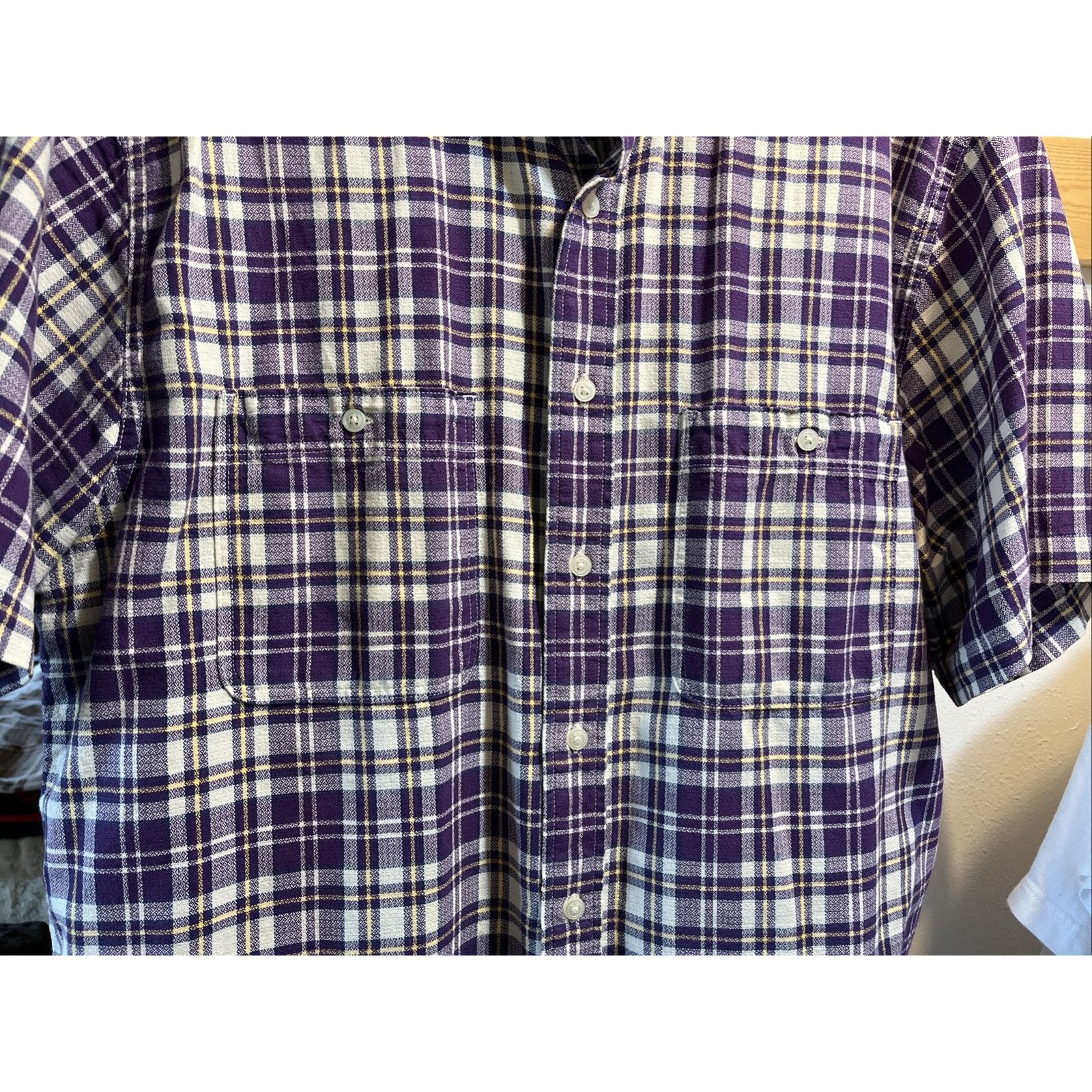 Eddie Bauer Eddie Bauer Vintage Men’s Medium Purple Plaid Cotton Shirt Size US M / EU 48-50 / 2 - 5 Thumbnail
