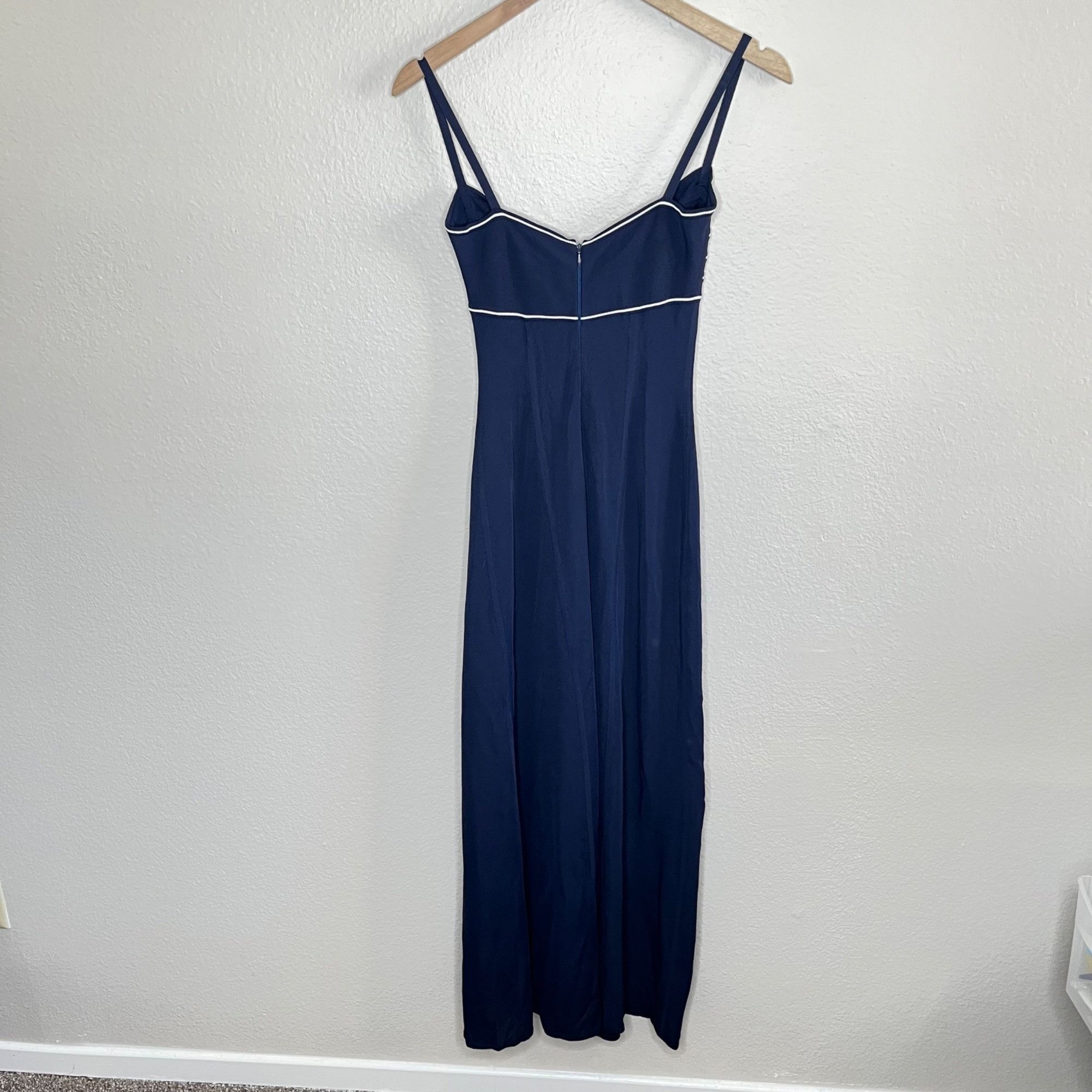 Herve Leger Herve Leger 90s Navy Blue Bandeau Top Stretch Bodycon Maxi D Size S / US 4 / IT 40 - 8 Thumbnail