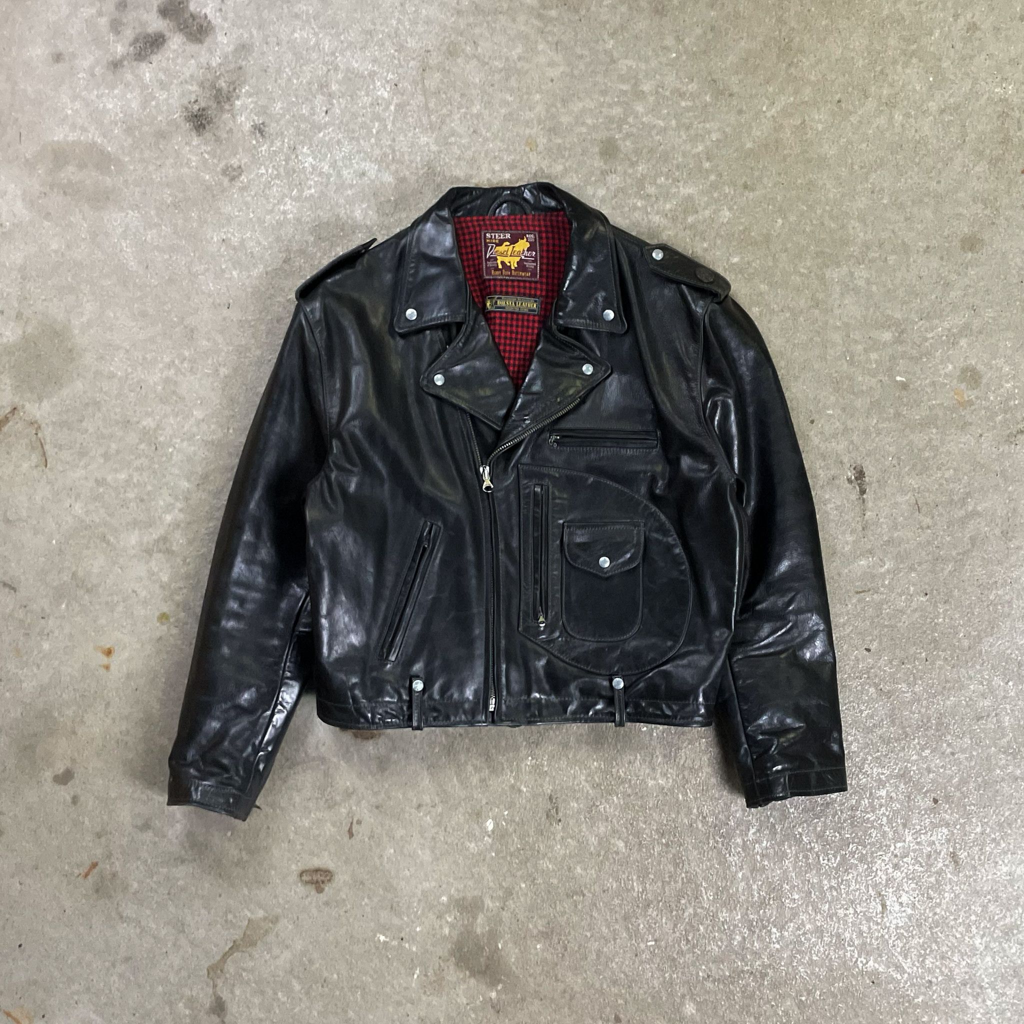 Diesel × Vintage Vintage Diesel Leather Jacket Biker Lines 80s 90s