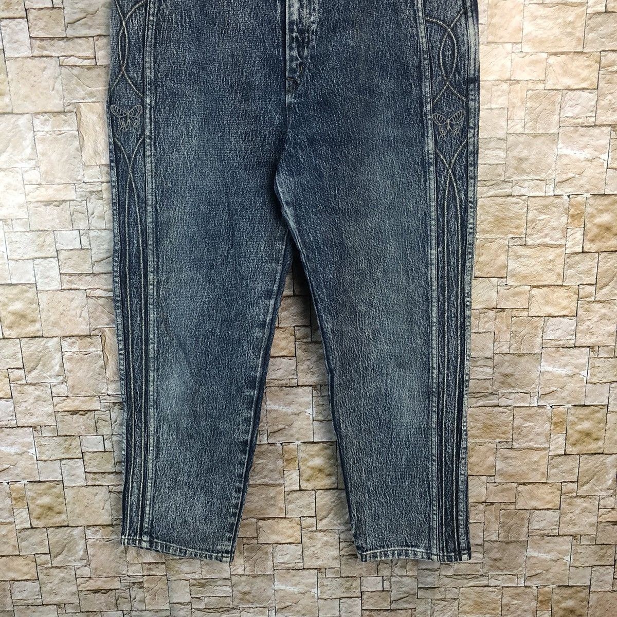 Japanese Brand × Vintage Long Happy Blue vintage faded Denim Pants #A112 Size US 30 / EU 46 - 3 Thumbnail